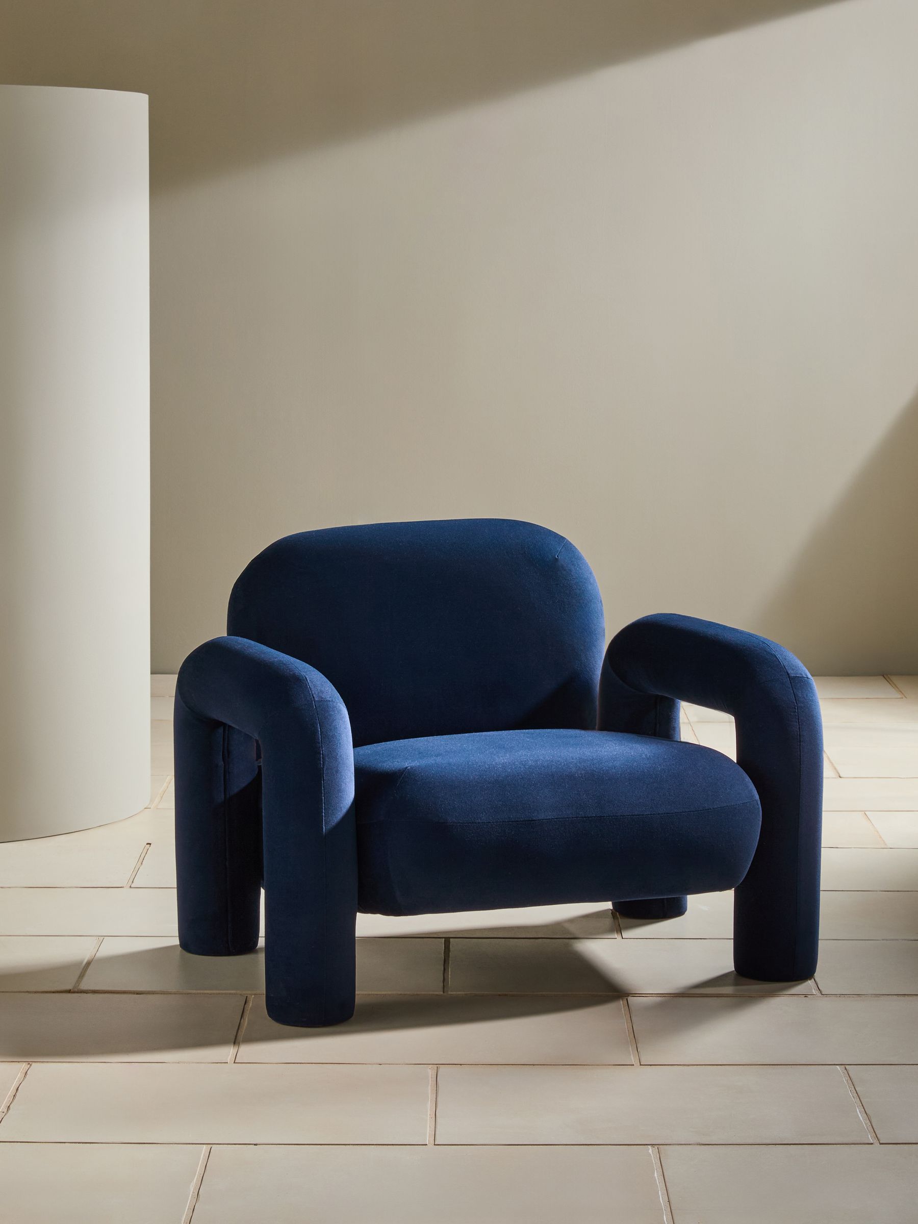 Bobo Accent Chair in Velvet in Midnight Blue - Image 2 of 5