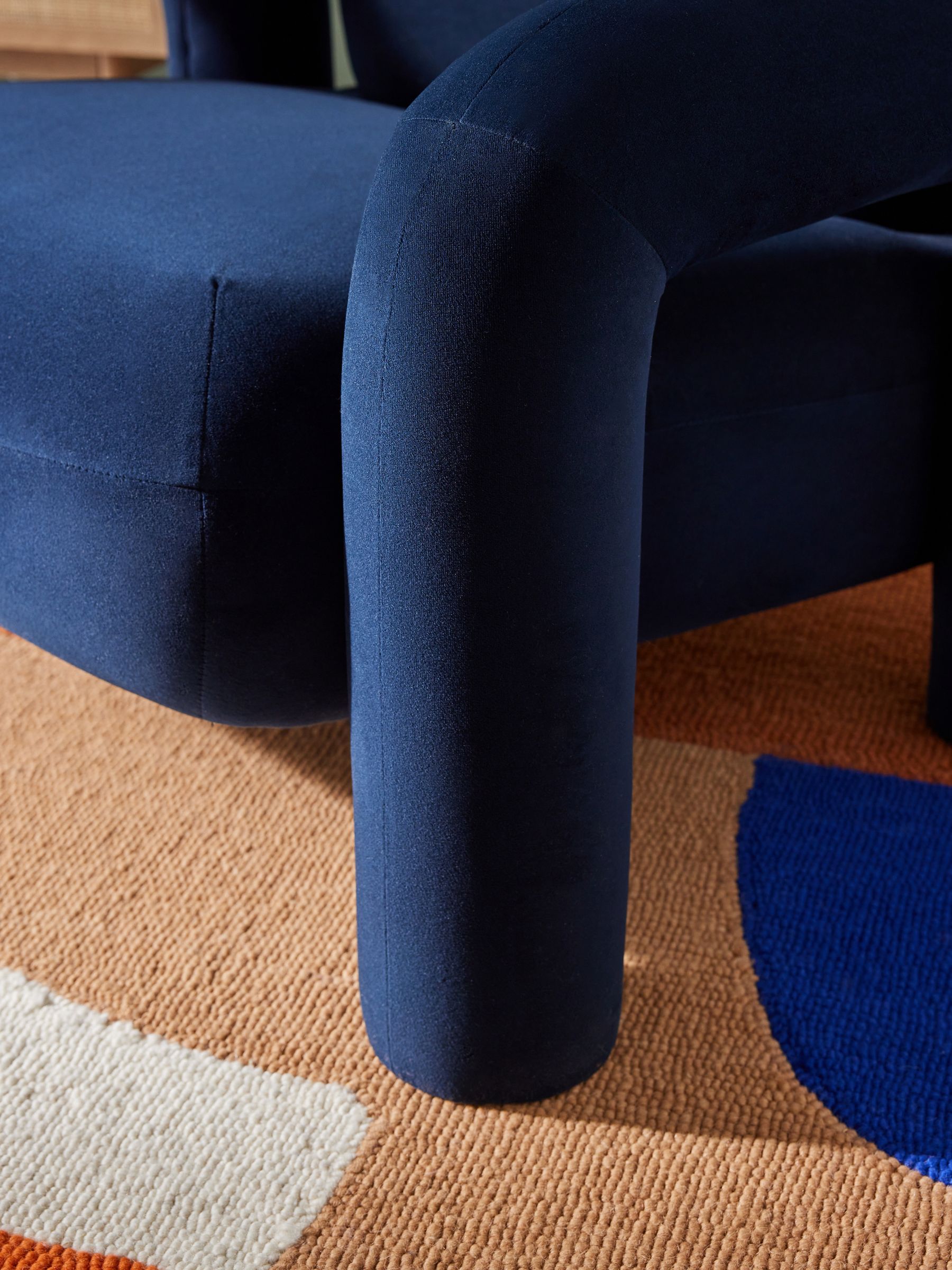 Bobo Accent Chair in Velvet in Midnight Blue - Image 3 of 5