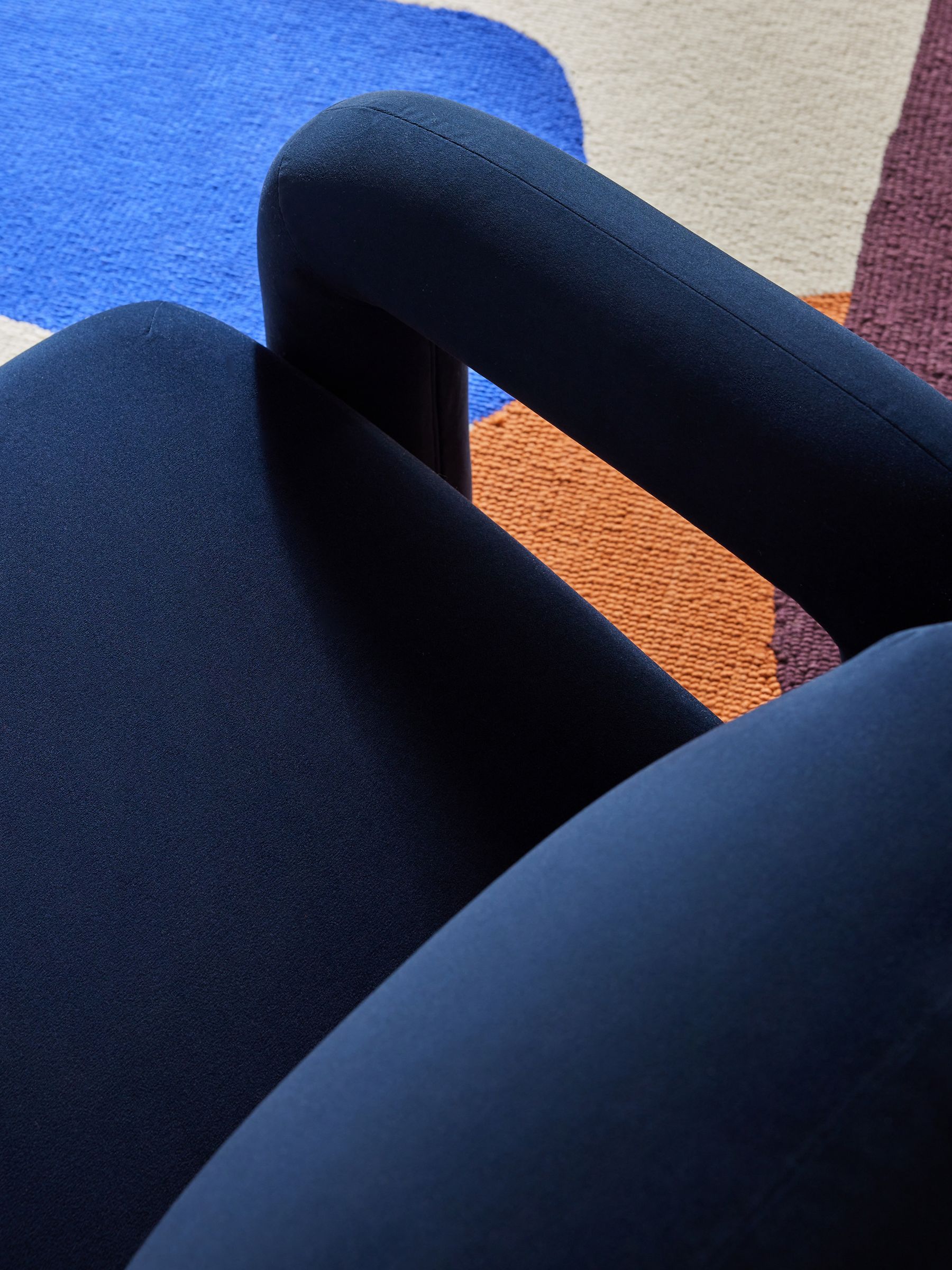 Bobo Accent Chair in Velvet in Midnight Blue - Image 4 of 5