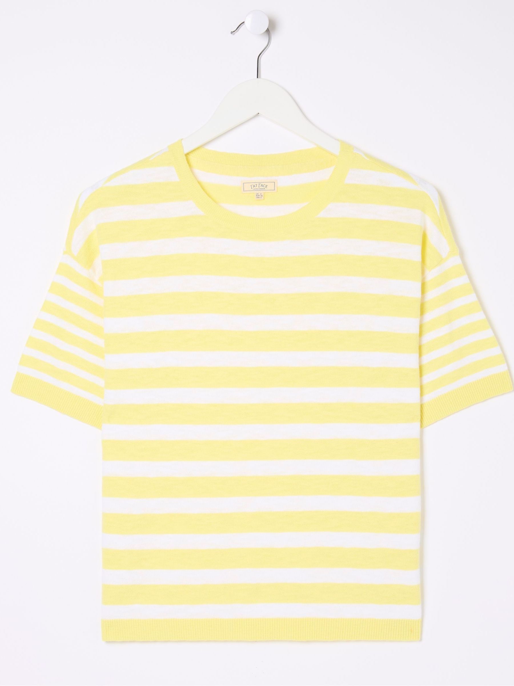 Yellow Sorbet Linen Stripe Knit T-Shirt - Image 5 of 5