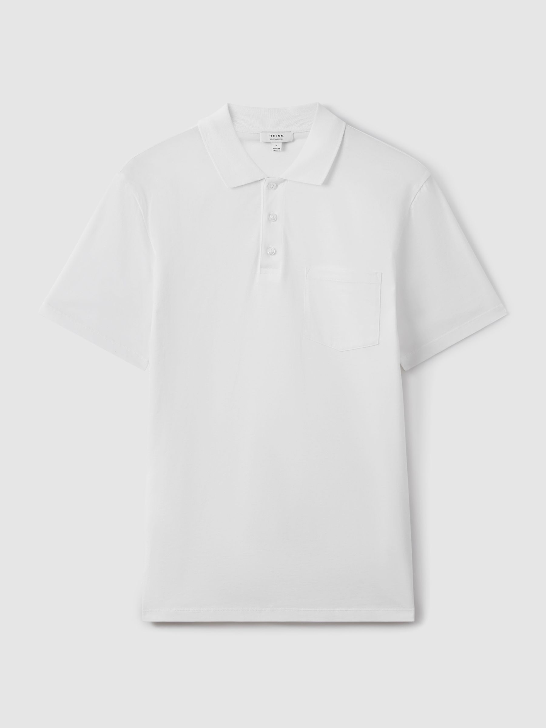 Mercerised Cotton Polo Shirt in White - Image 2 of 7