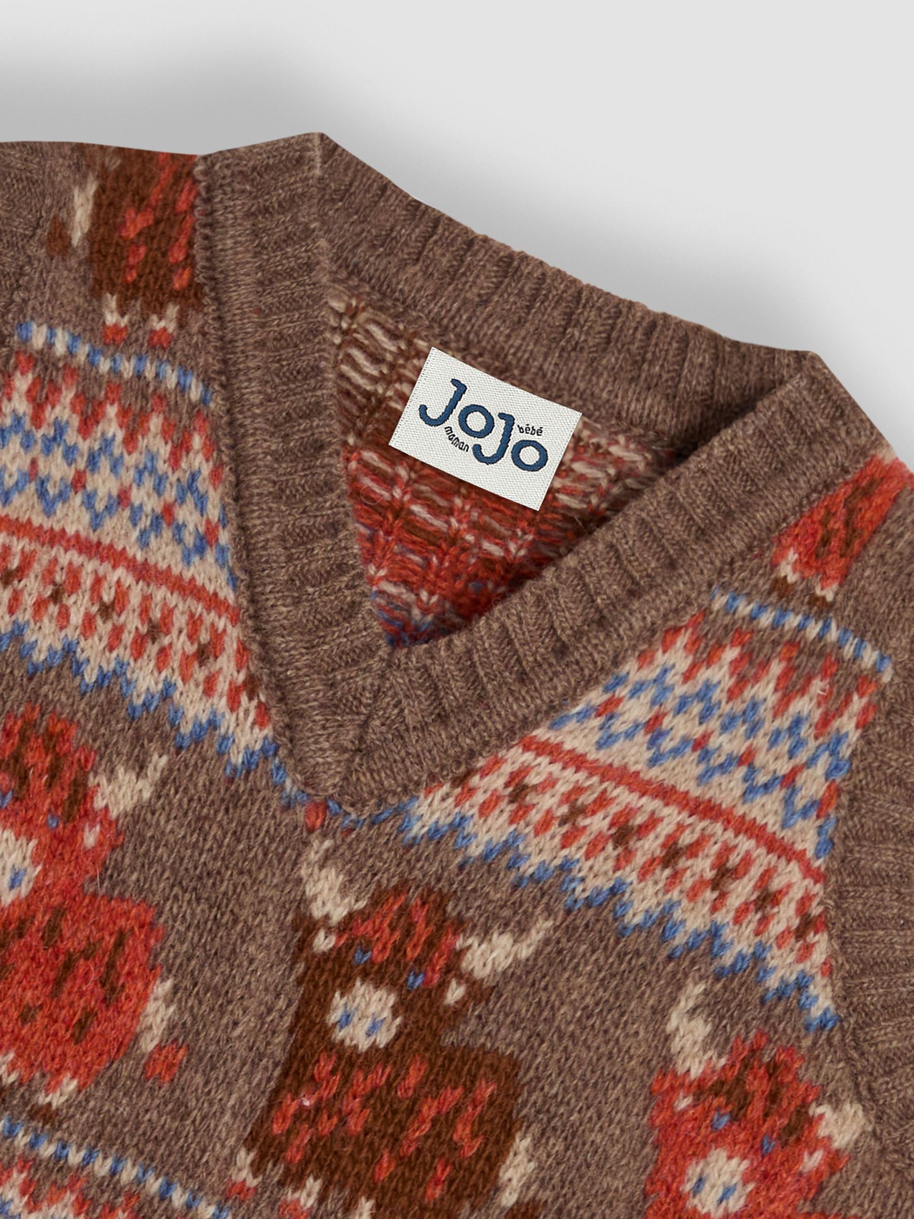 Mocha Brown Highland Cow Knit FairIsle Pattern Tank Top - Image 3 of 3