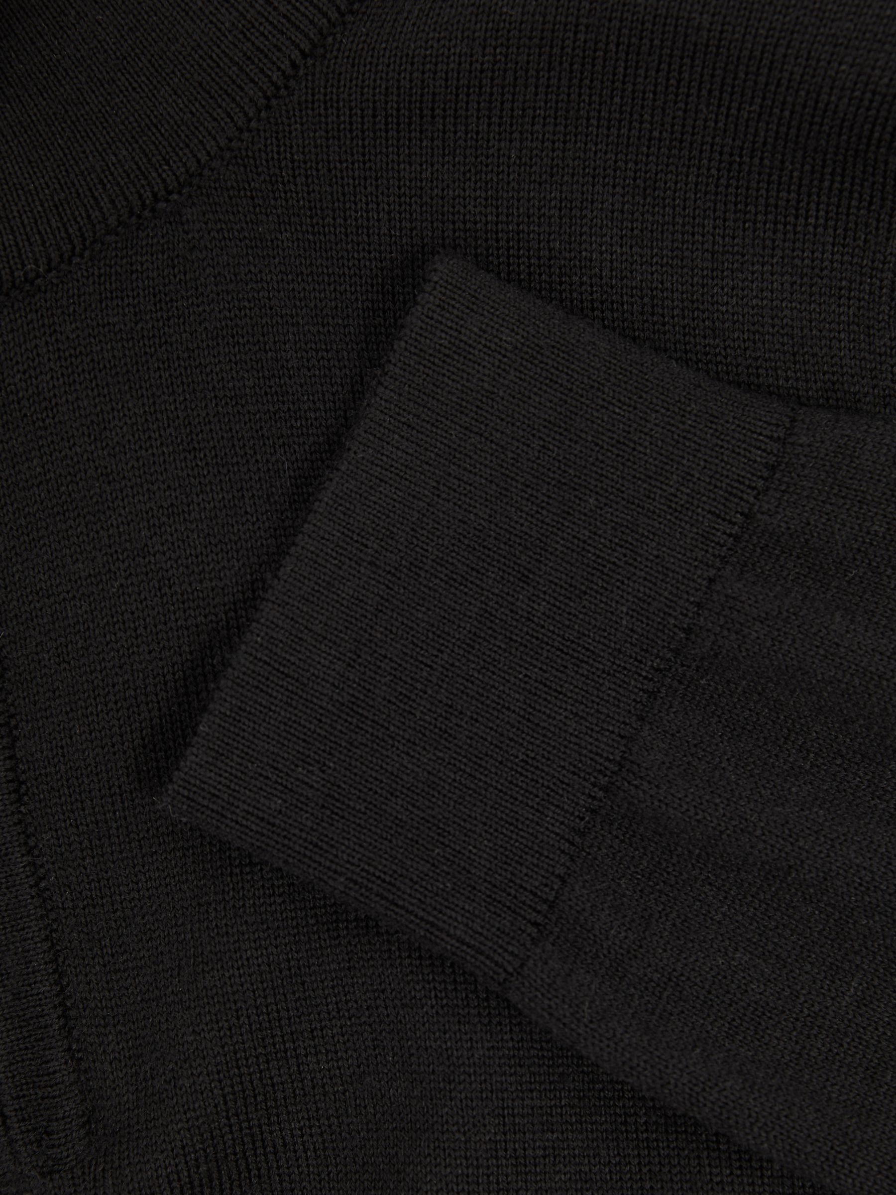 3-9 yrs Merino Wool Half-Zip Funnel Neck Jumper in Black - Image 4 of 4