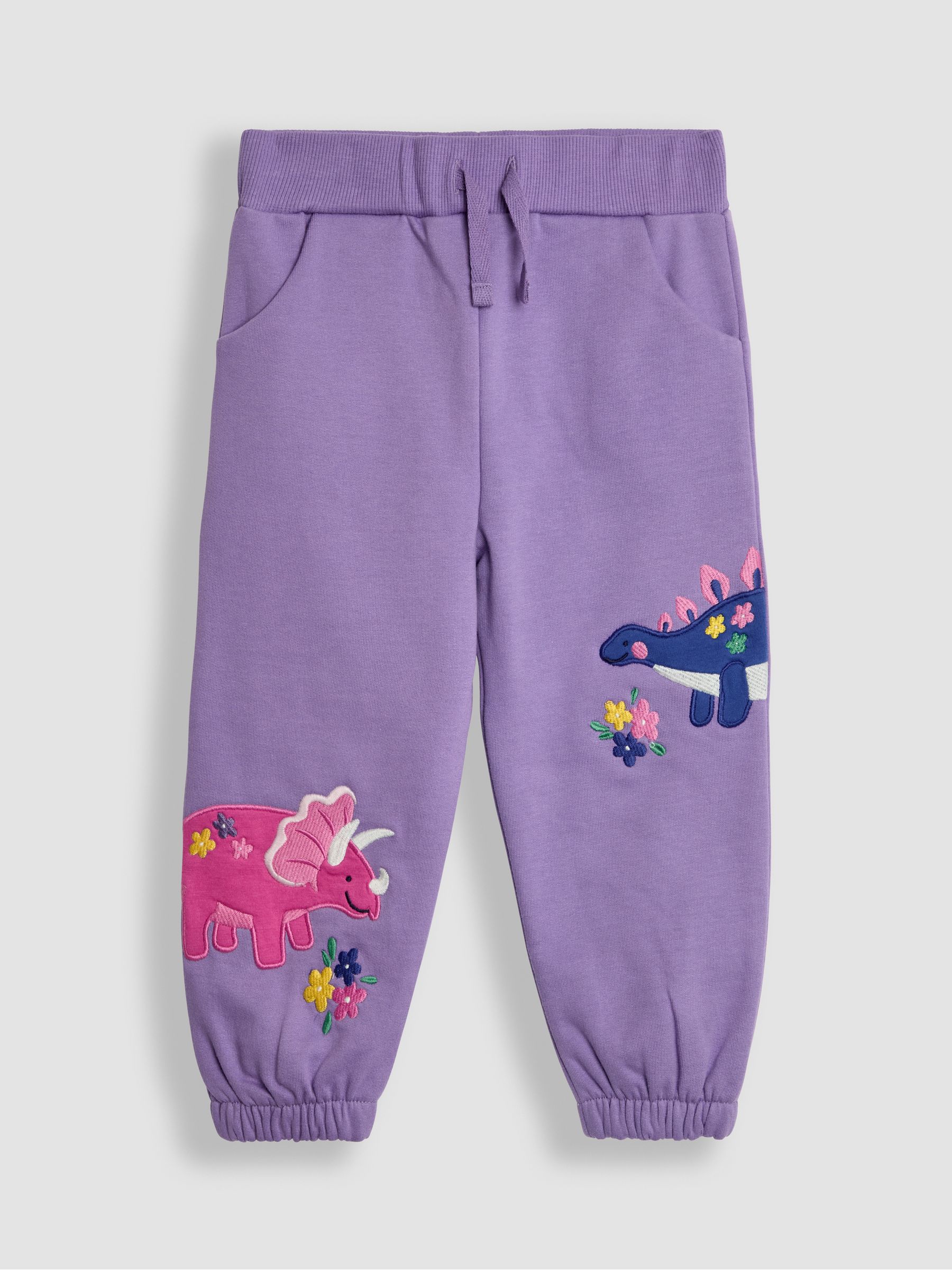 Lilac Purple Dino Appliqué Joggers - Image 1 of 4