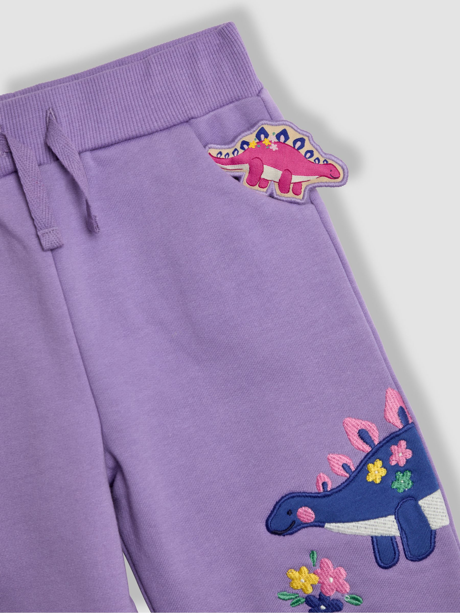 Lilac Purple Dino Appliqué Joggers - Image 3 of 4