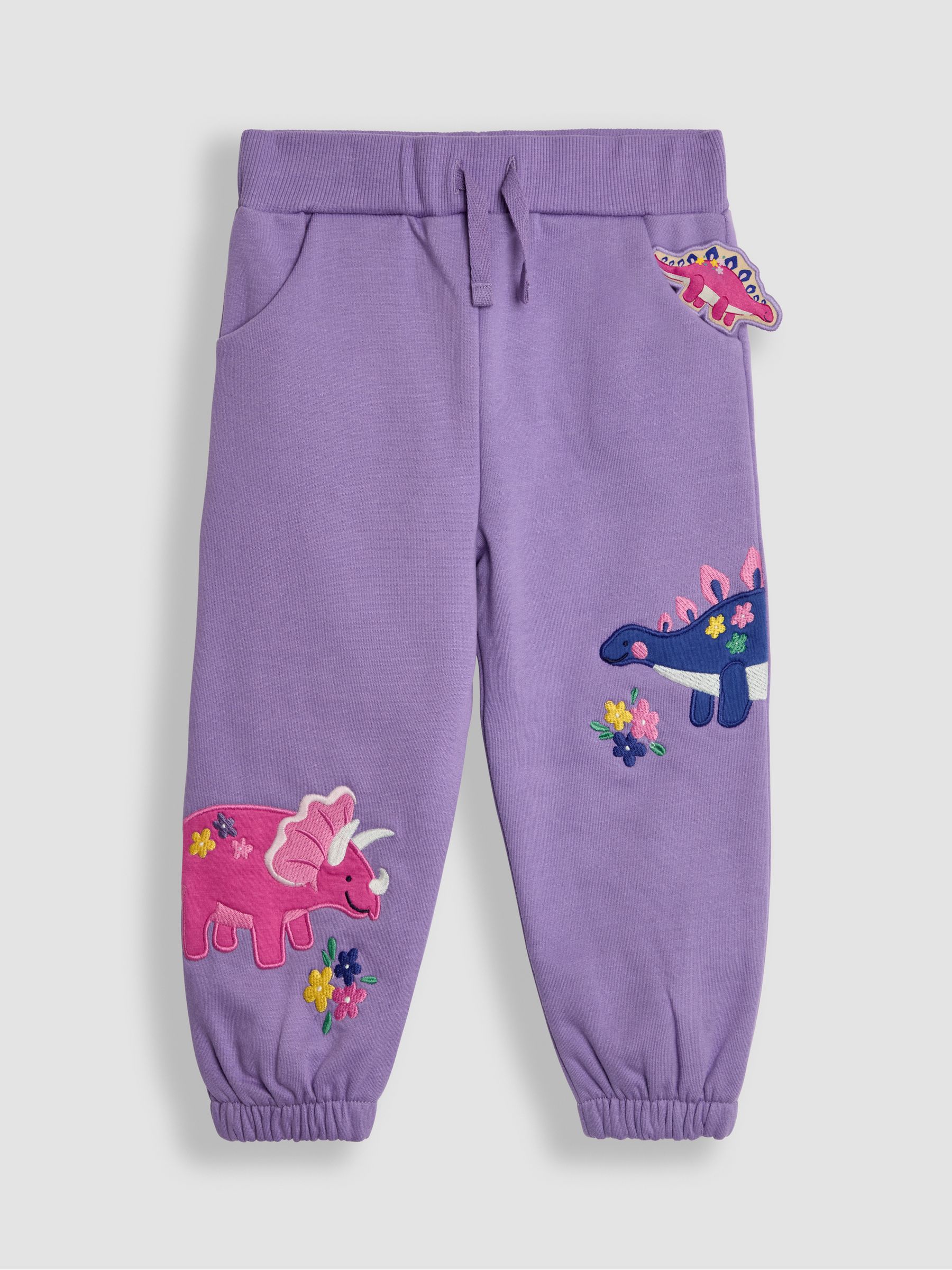Lilac Purple Dino Appliqué Joggers - Image 4 of 4