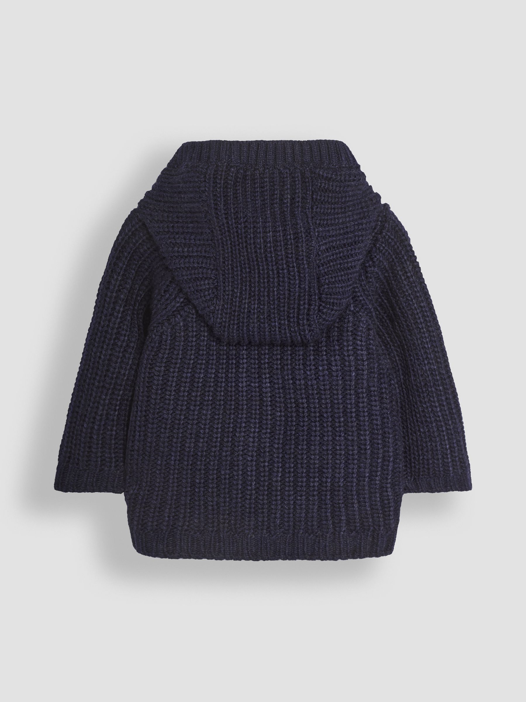 Navy Knit Hooded Cardigan - Image 2 of 3