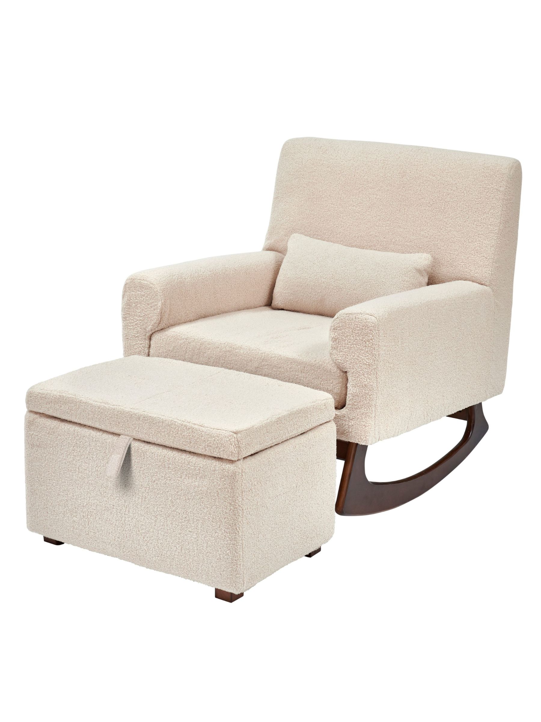 Gaia Baby Biscuit Serena Nursing Rocking Chair with Walnut Legs and Footstool - Image 1 of 6