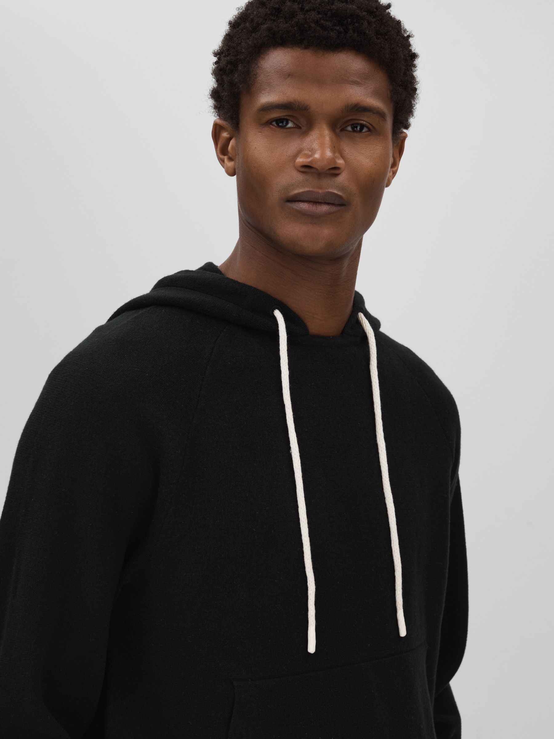 Drawstring Hoodie in Black - image 3