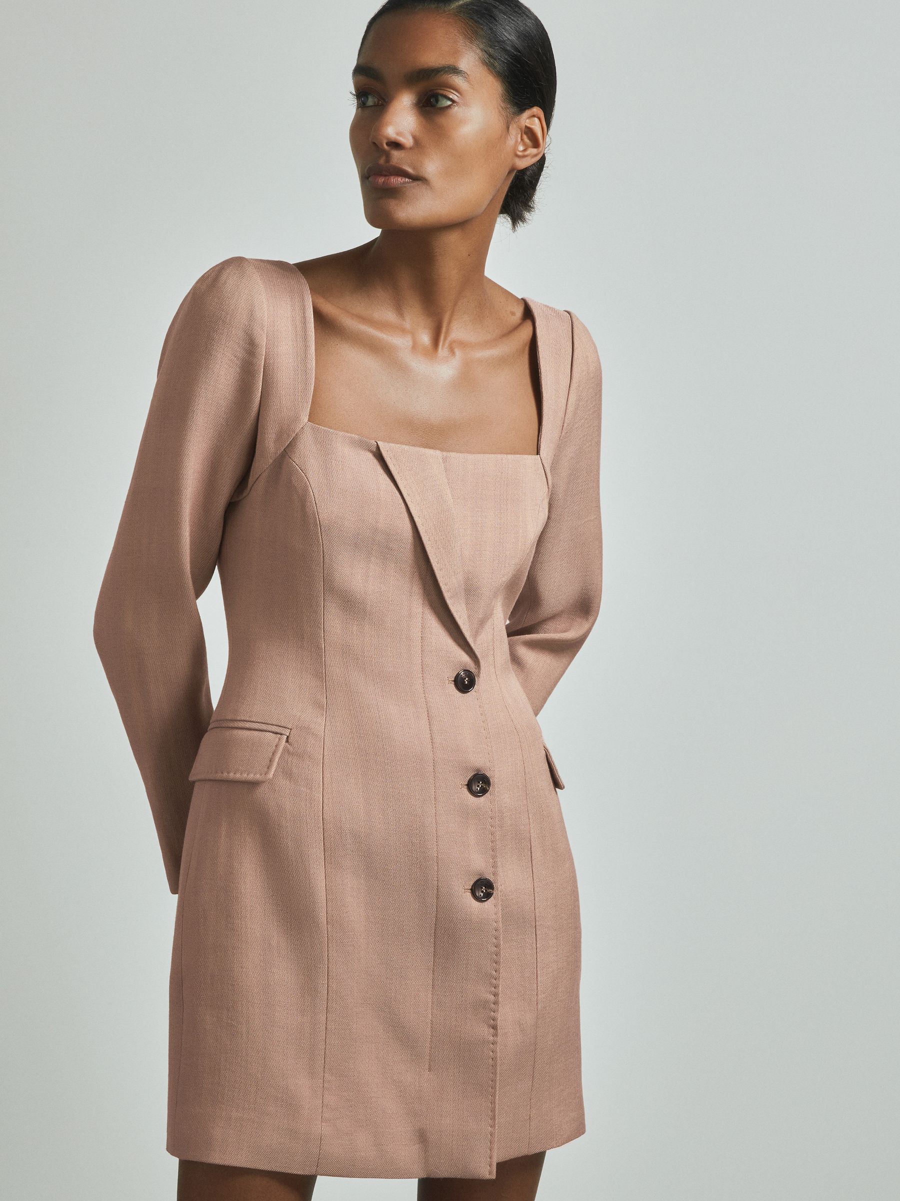 Atelier Tailored Mini Dress in Pink - Image 1 of 7