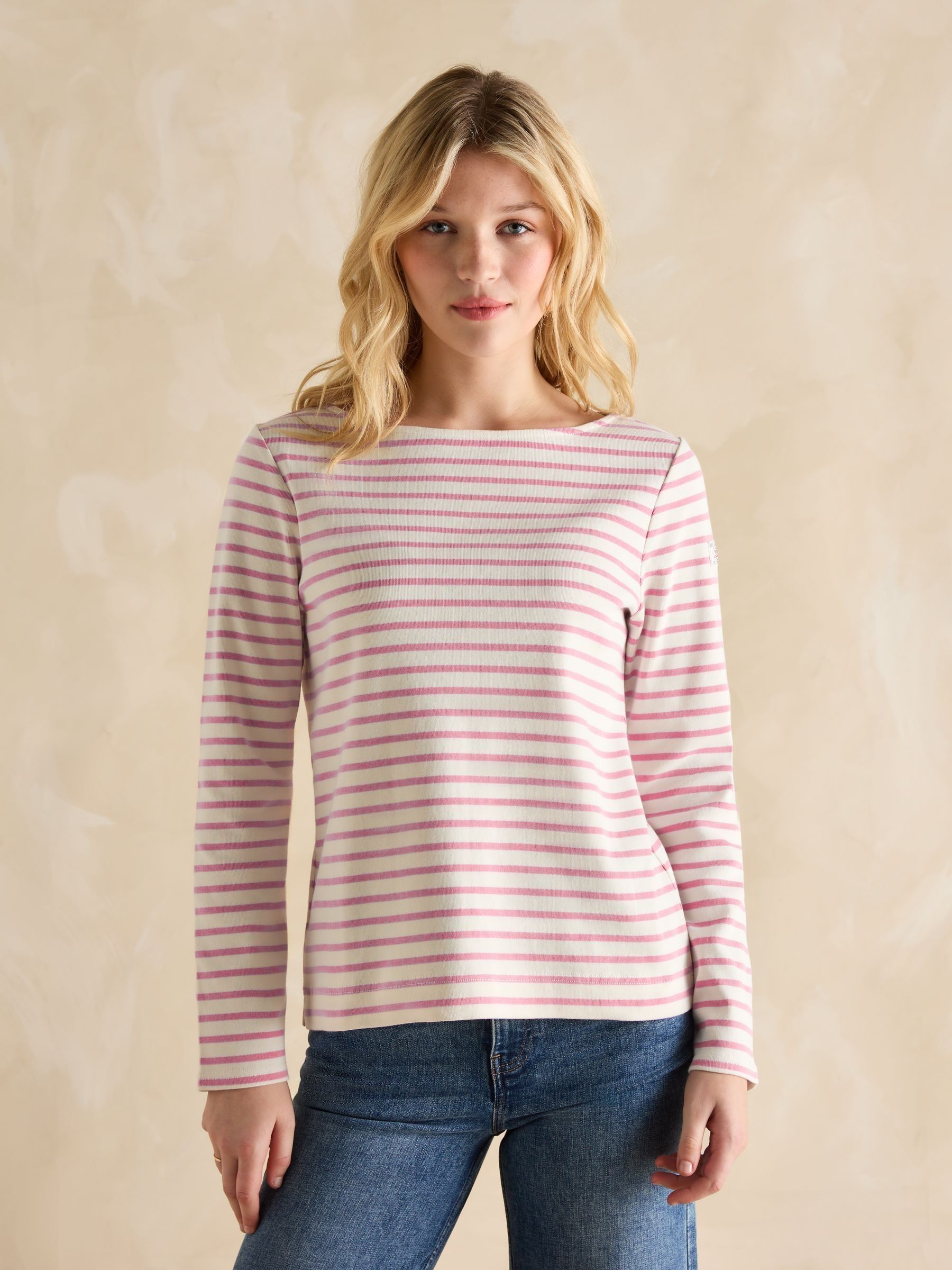 Harbour Lilac/White Boat Neck Breton Top - Image 1 of 5