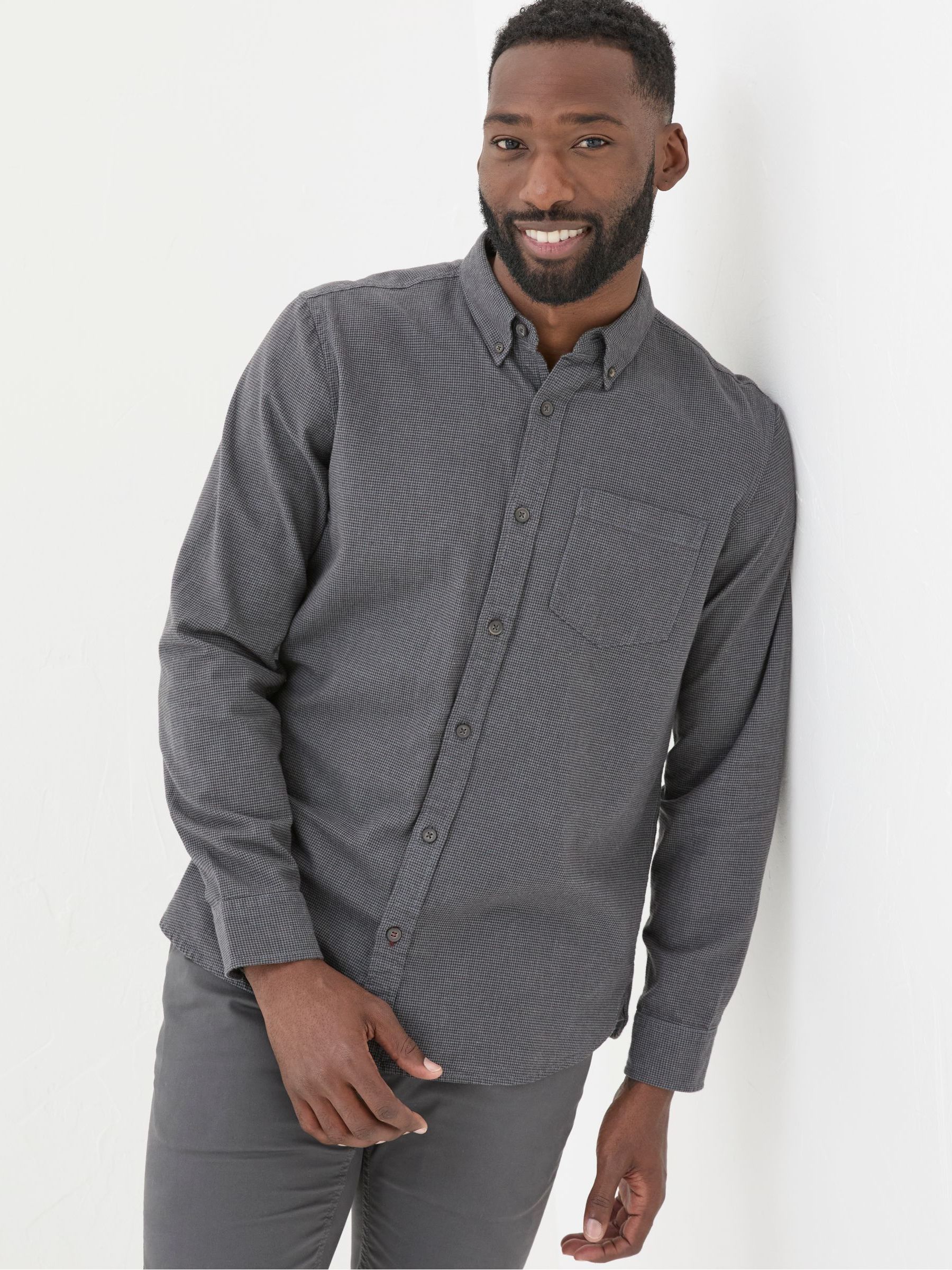Dark Grey Tadlow Puppytooth Shirt - Image 1 of 6