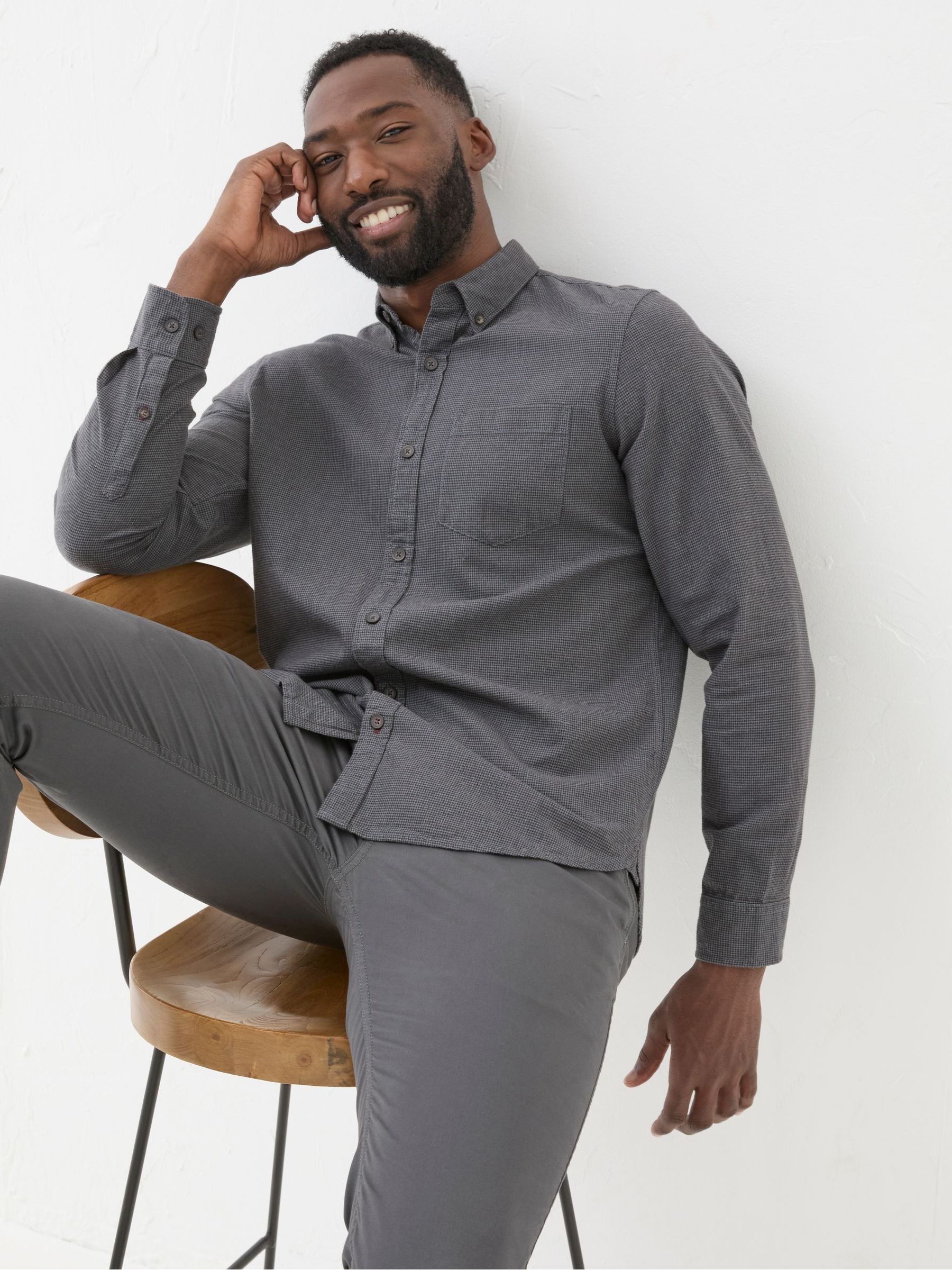 Dark Grey Tadlow Puppytooth Shirt - Image 4 of 6