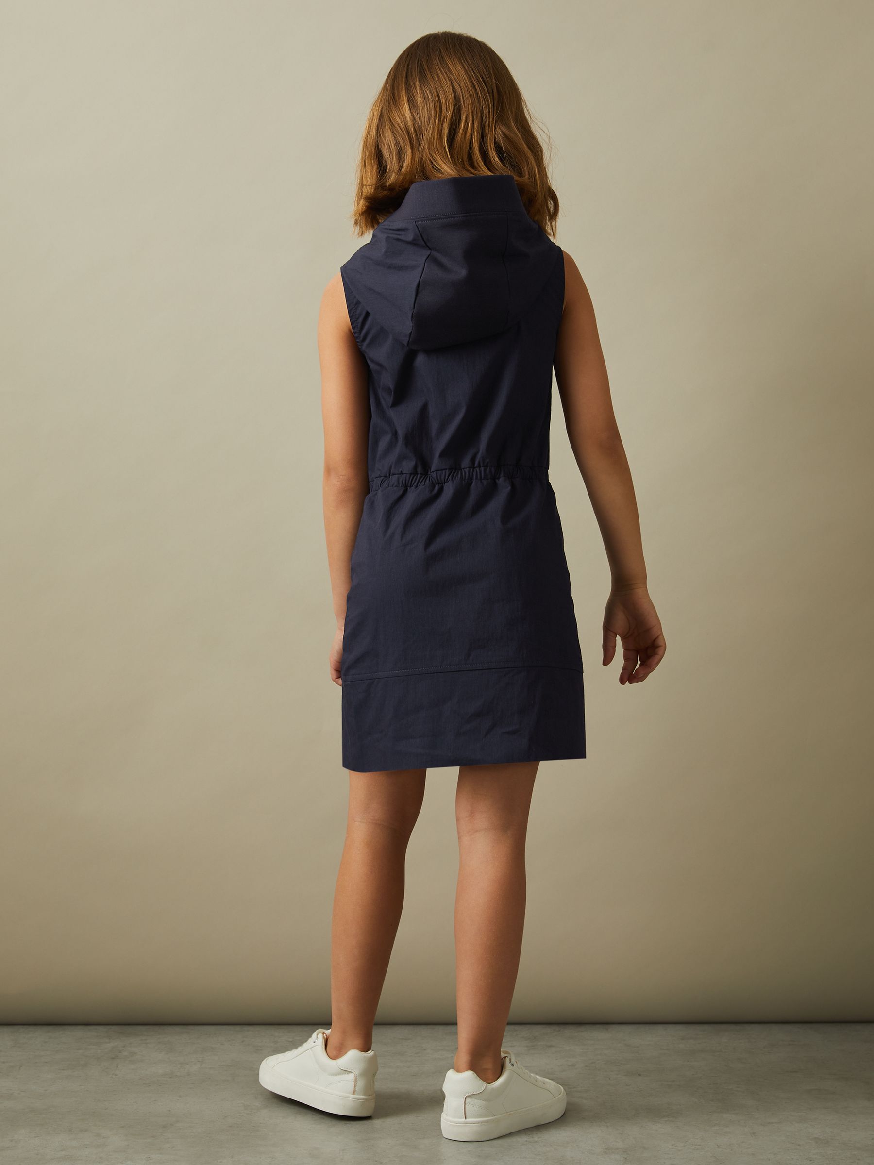 4-9 yrs Shell Hooded Dress in Navy - Image 3 of 5