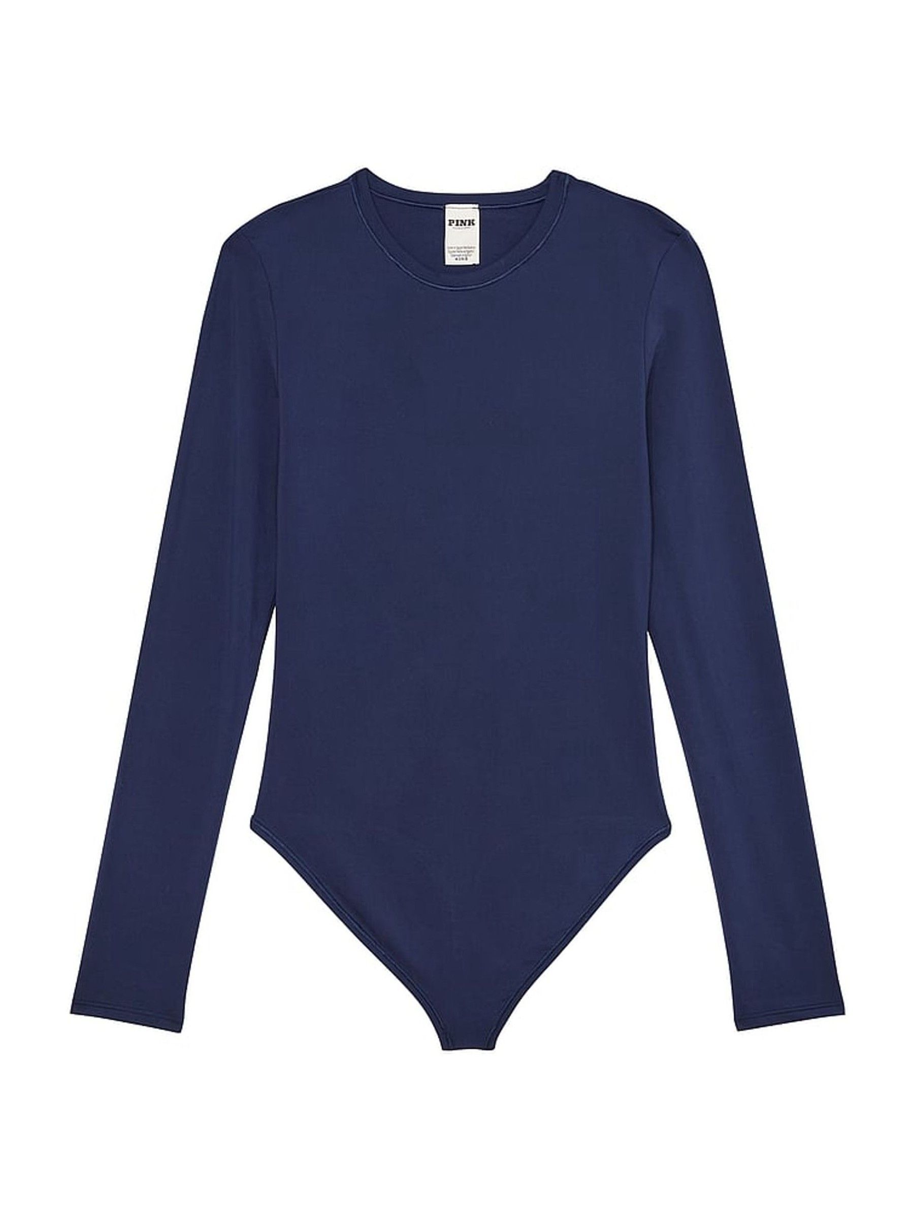Midnight Navy Blue Long Sleeve Soft Stretch Bodysuit - Image 3 of 3
