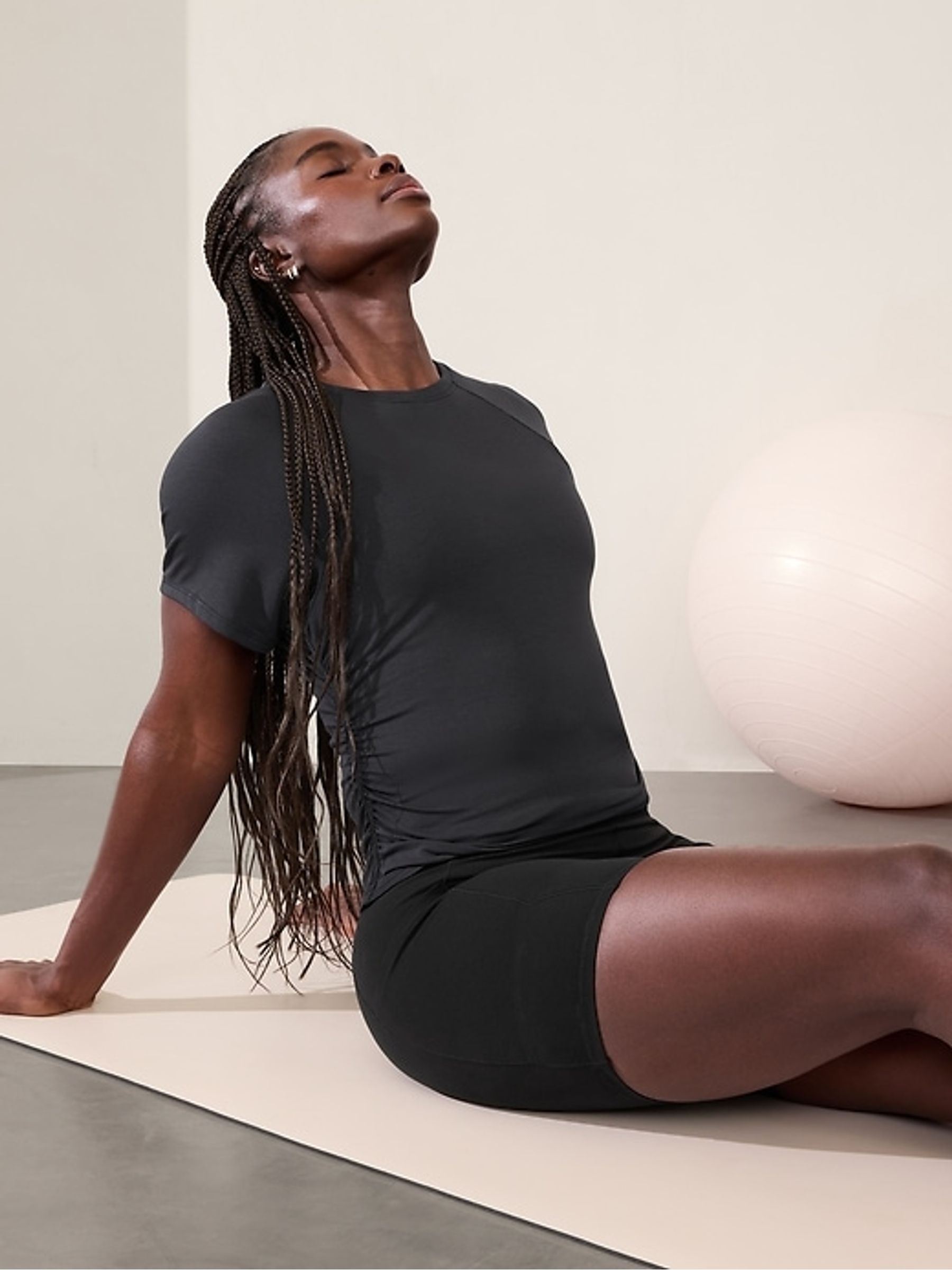 Athleta Black With Ease Cinch T-Shirt - Image 1 of 1