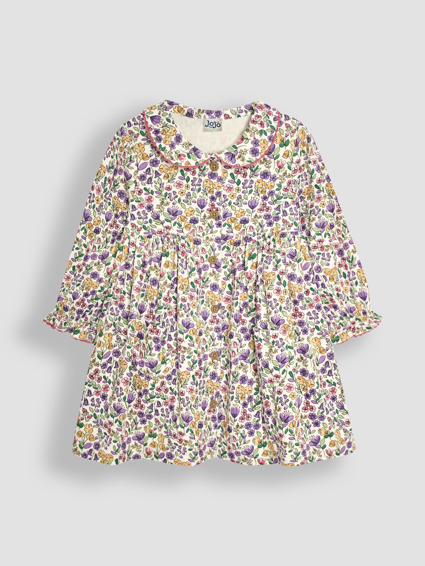 Lilac Floral Cord Shirt Dress - Image 1 of 3