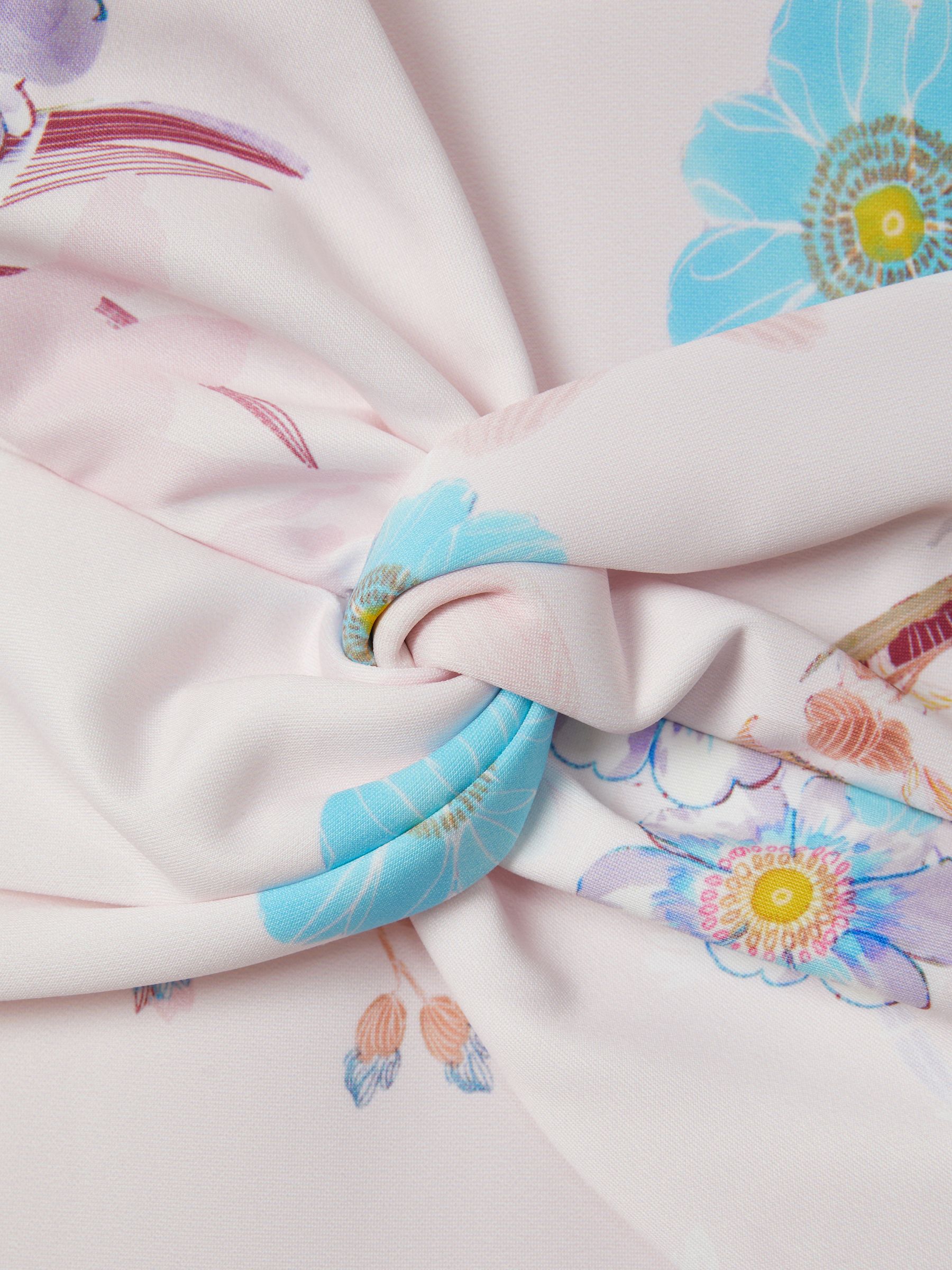 13-14 yrs Floral Scuba Twist Fit-and-Flare Dress in Pink - Image 5 of 5