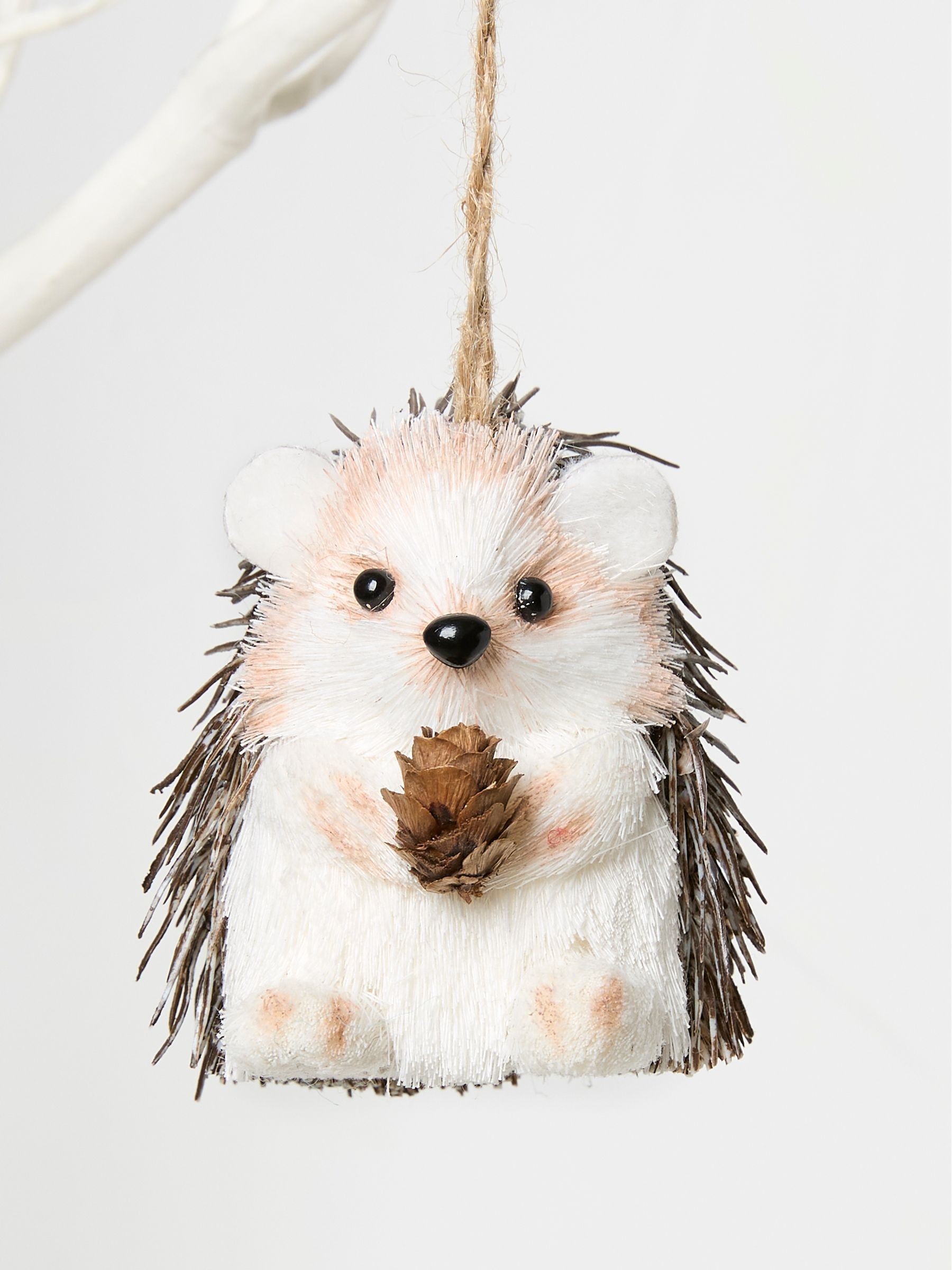 Brown Hedgehog Brush Tree Decoration - Image 1 of 2