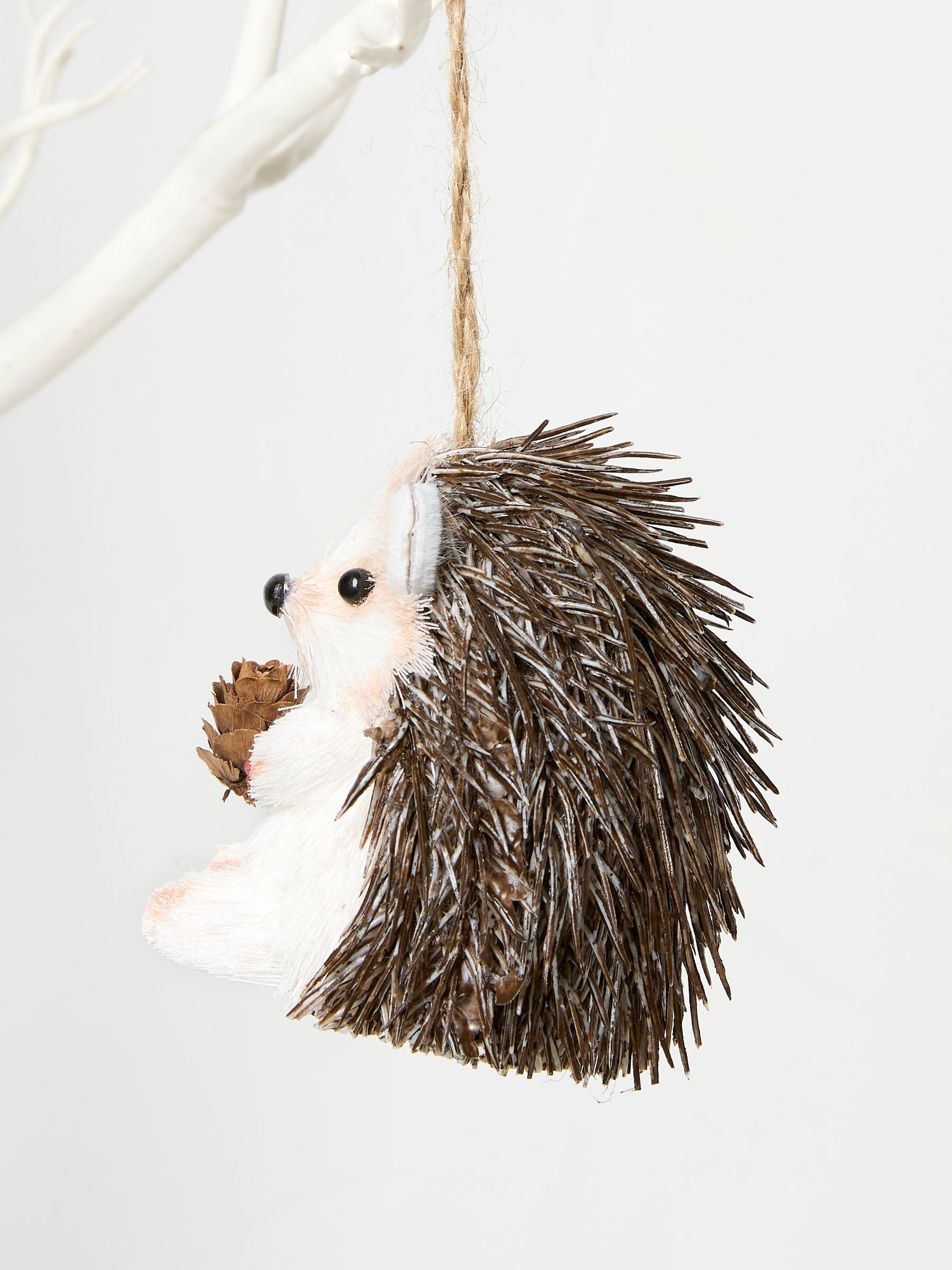 Brown Hedgehog Brush Tree Decoration - Image 2 of 2 Brown Hedgehog Brush Tree Decoration - Image 2 of 2