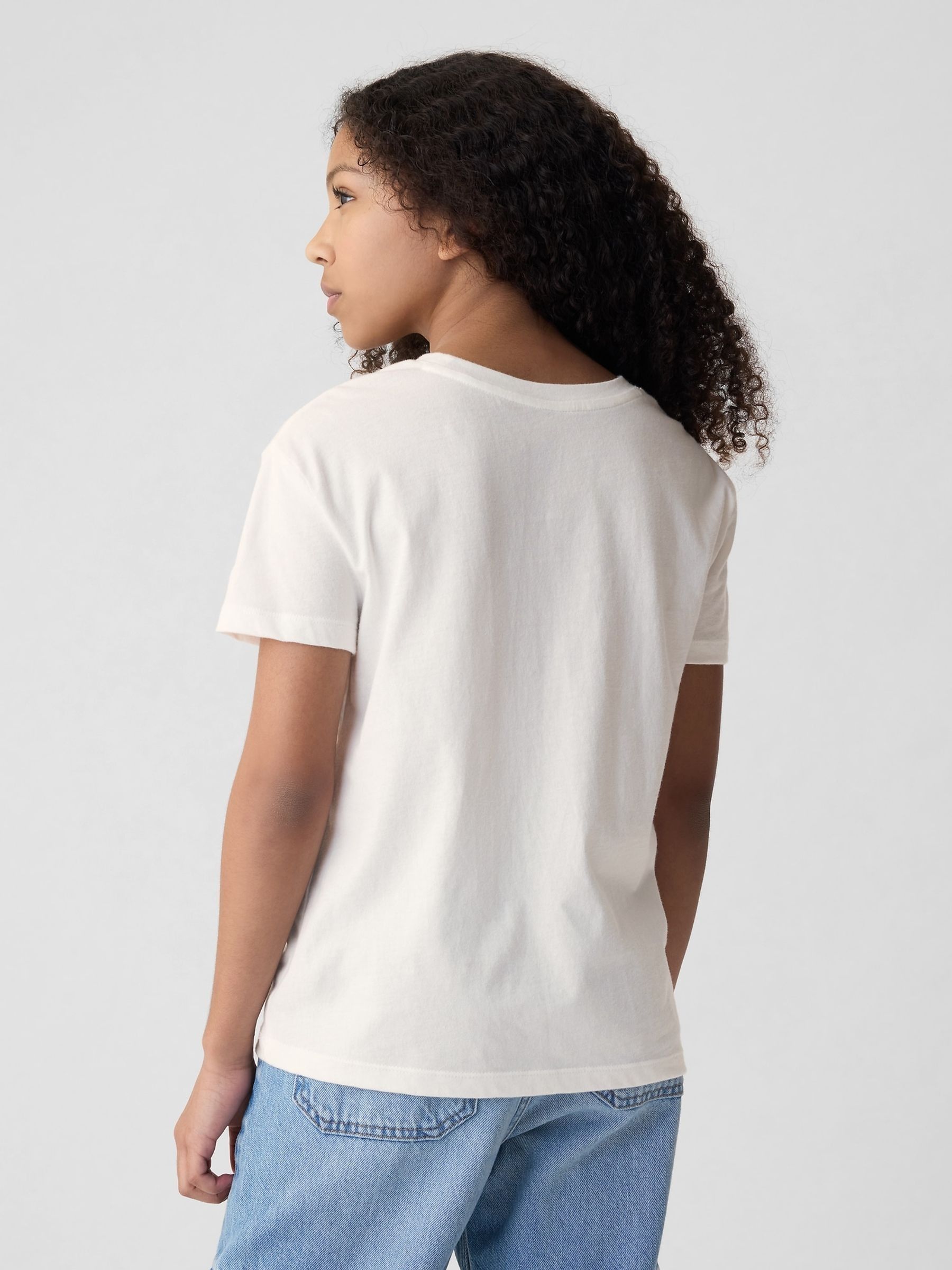 White Heart Sequin Graphic Short Sleeve Crew Neck T-Shirt (4-13yrs) - Image 2 of 3