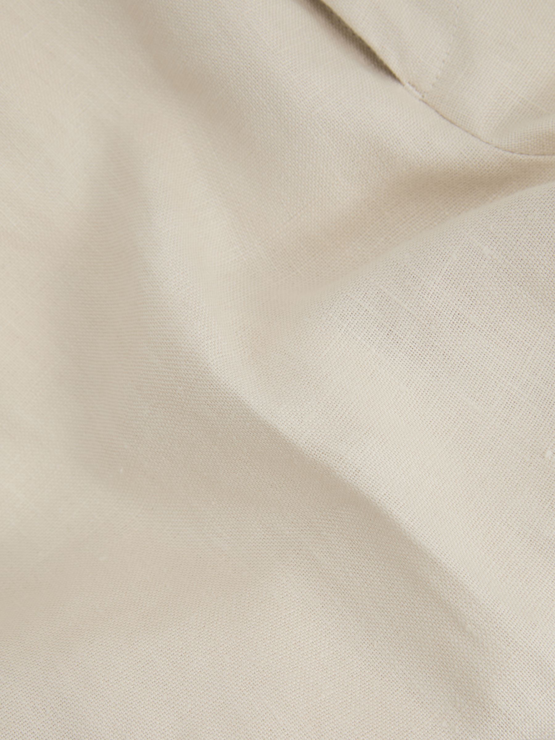 Linen Side Adjuster Trousers in Oatmeal - Image 6 of 6