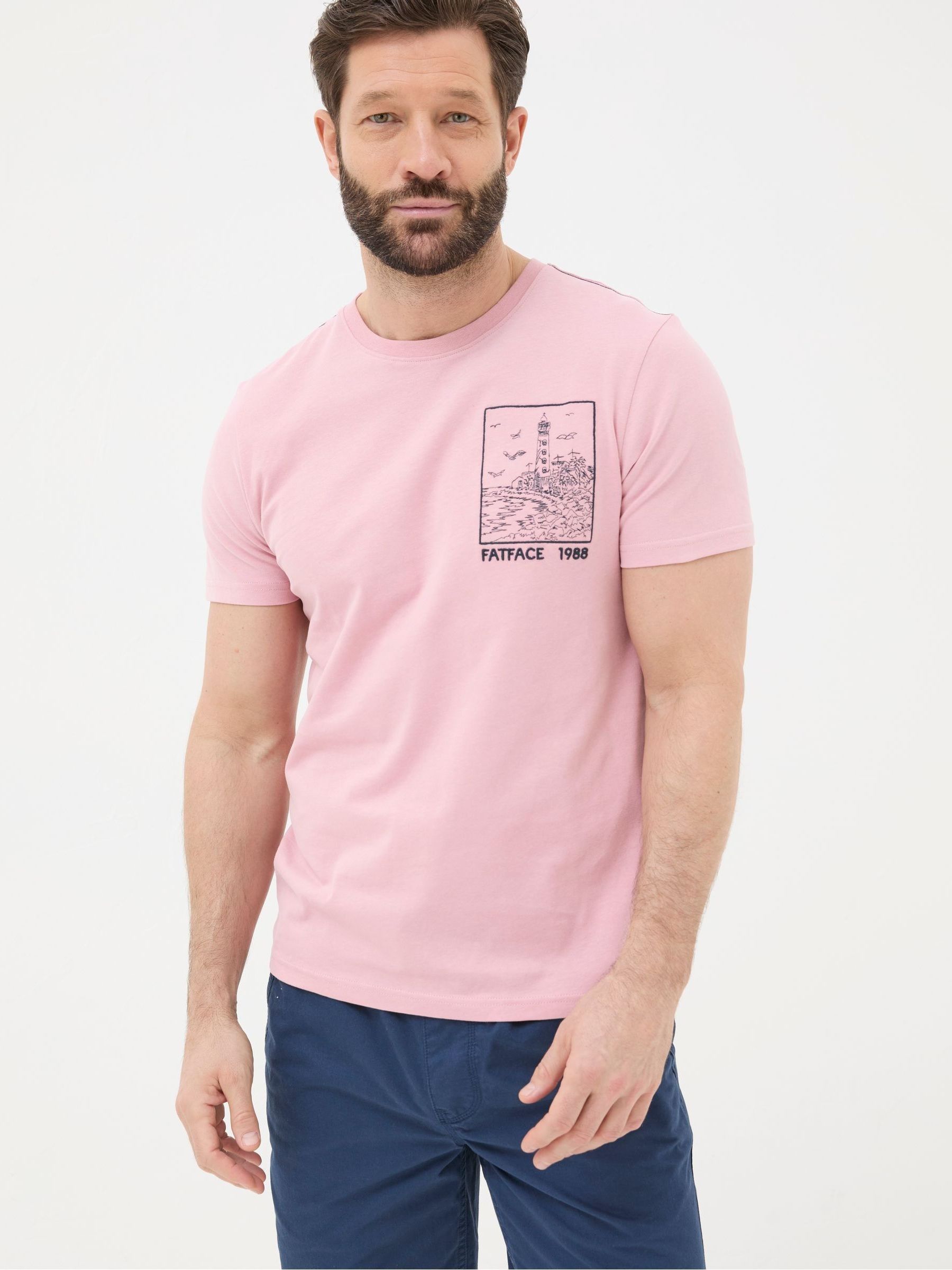 Pink Lighthouse Embroidered T-Shirt - Image 1 of 5