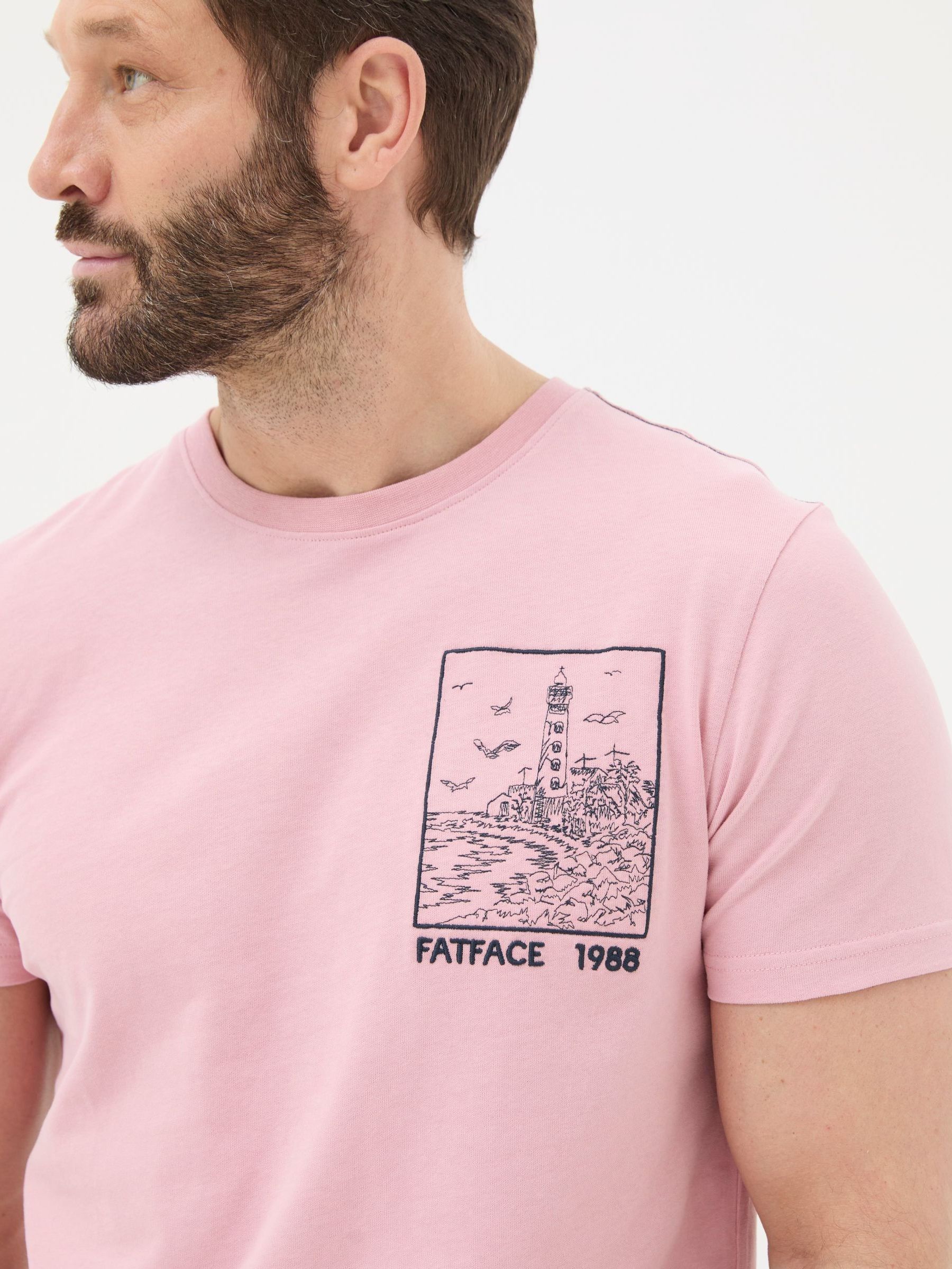 Pink Lighthouse Embroidered T-Shirt - Image 4 of 5