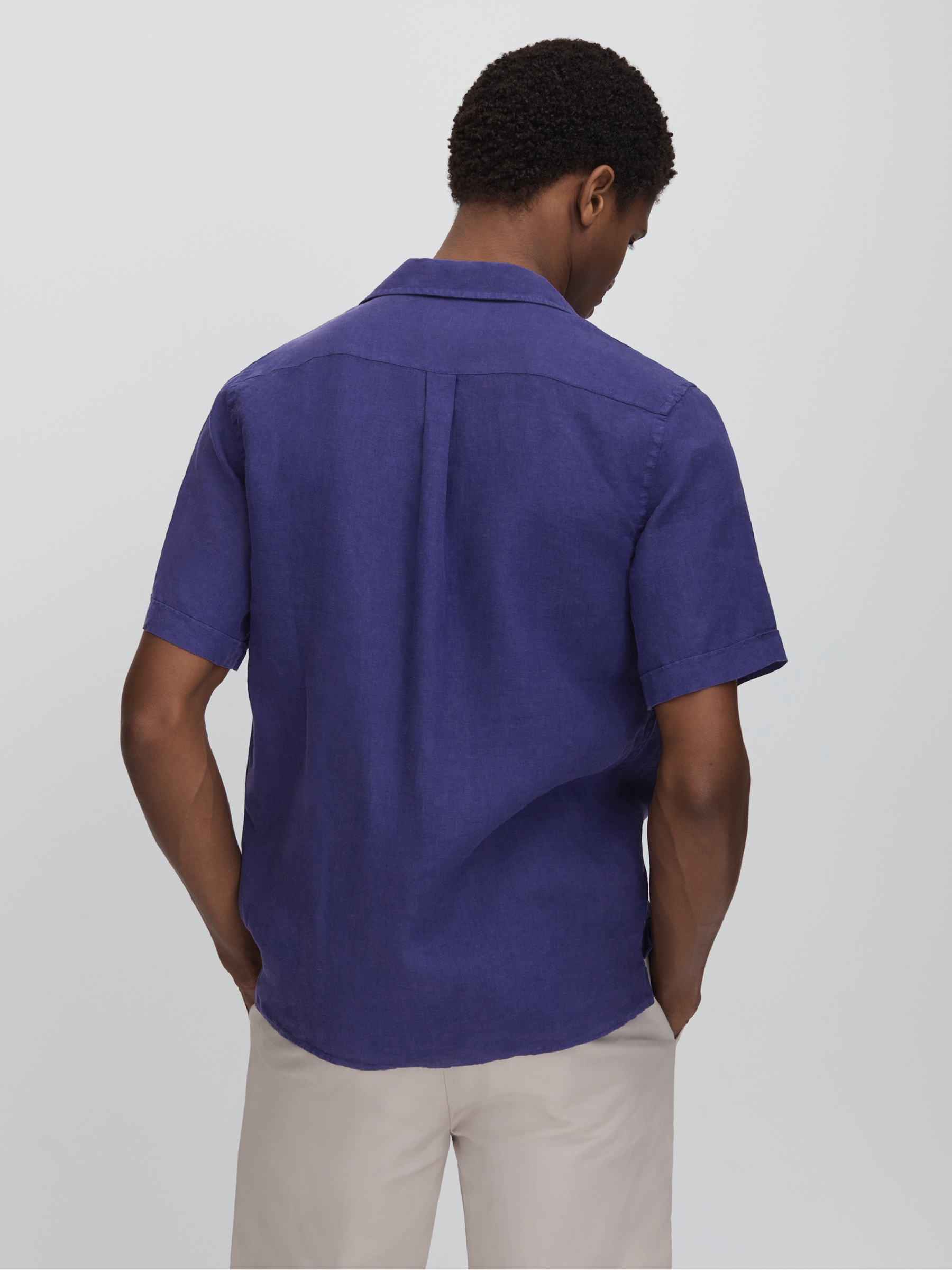 Vilebrequin Linen Shirt in Navy - Image 5 of 6