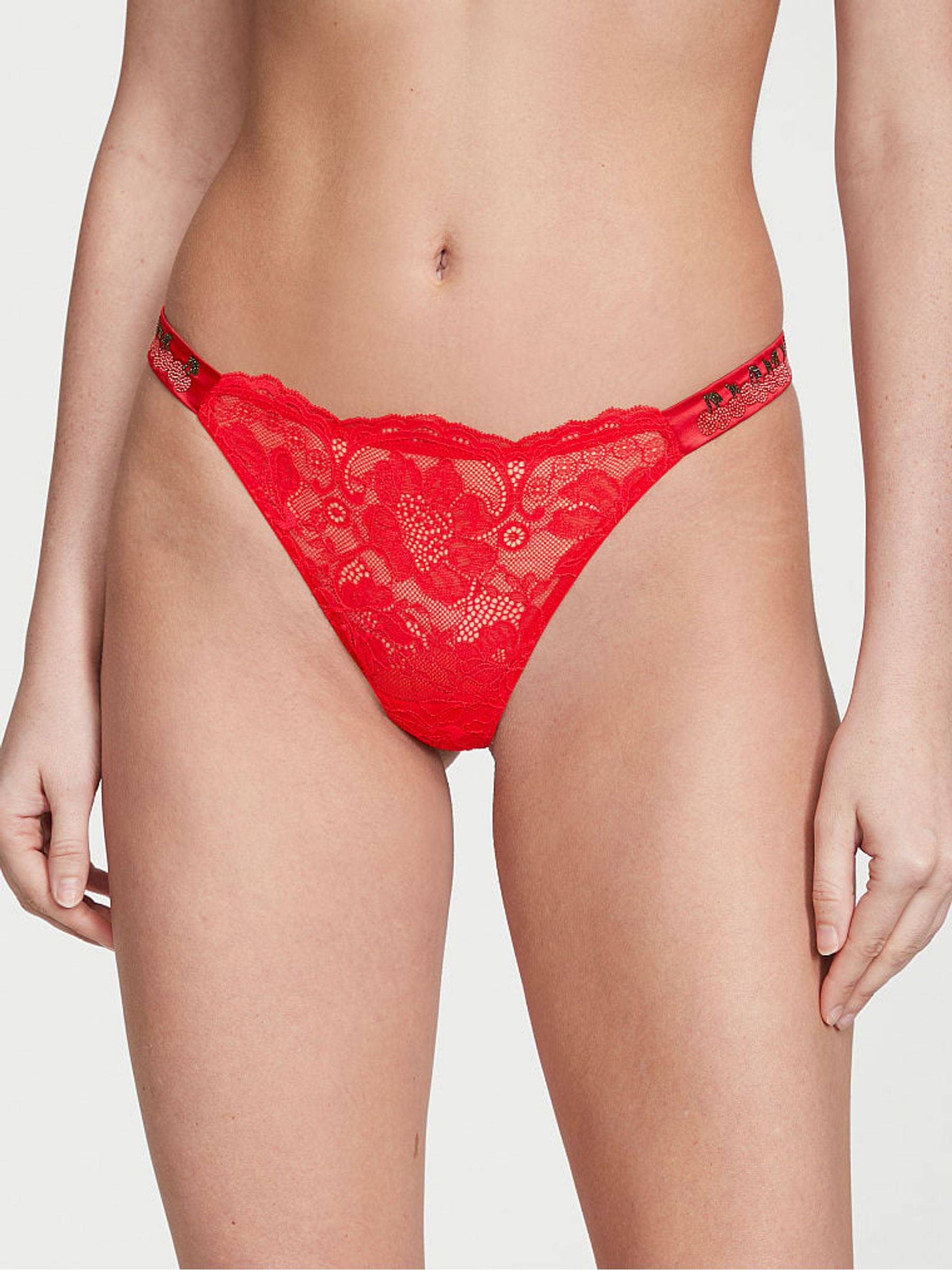 Cherry Red Shine Strap Knickers - Image 1 of 1