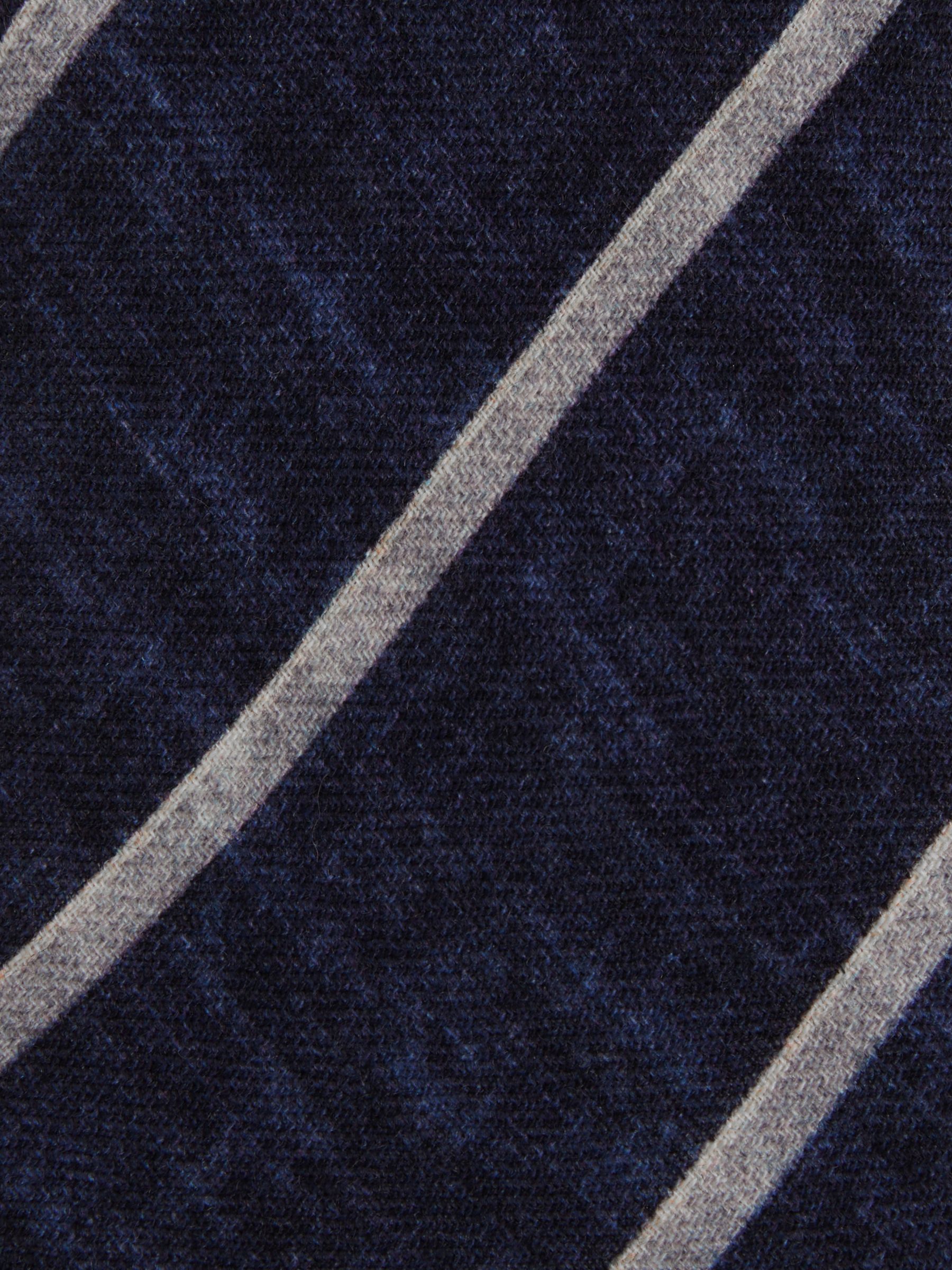 Striped Wool Melange Tie in Navy - Image 5 of 5