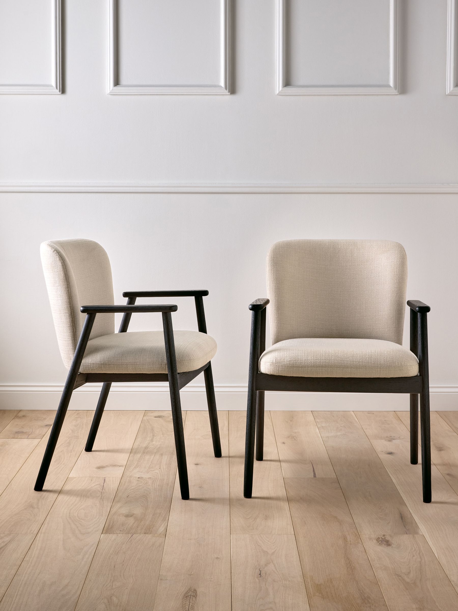 Jasper Conran London Set of 2 Natural Twill Aden Dining Chairs - Image 1 of 6