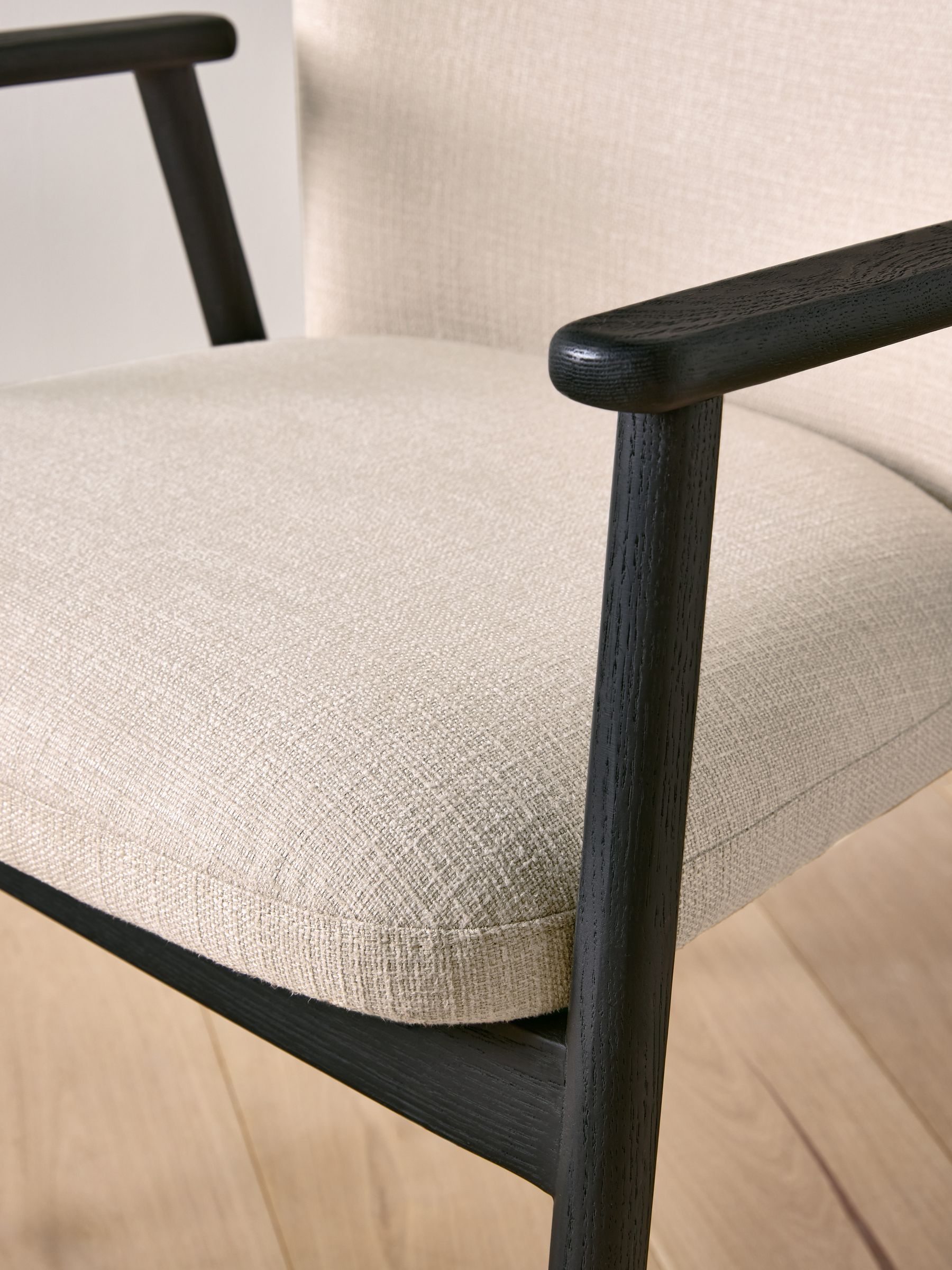 Jasper Conran London Set of 2 Natural Twill Aden Dining Chairs - Image 2 of 6