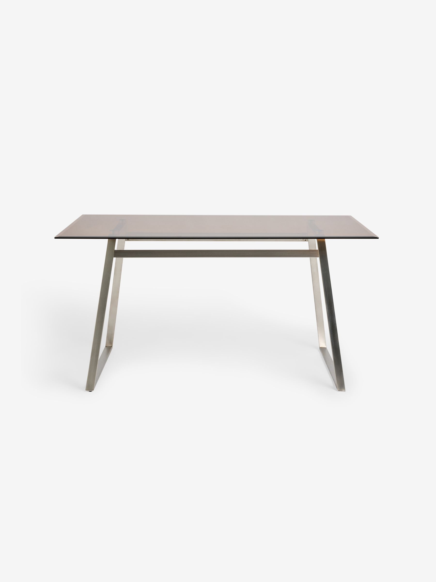 Haku 6 Seater Rectangle Dining Table in Stainless Steel Amber Glass - Image 6 of 6