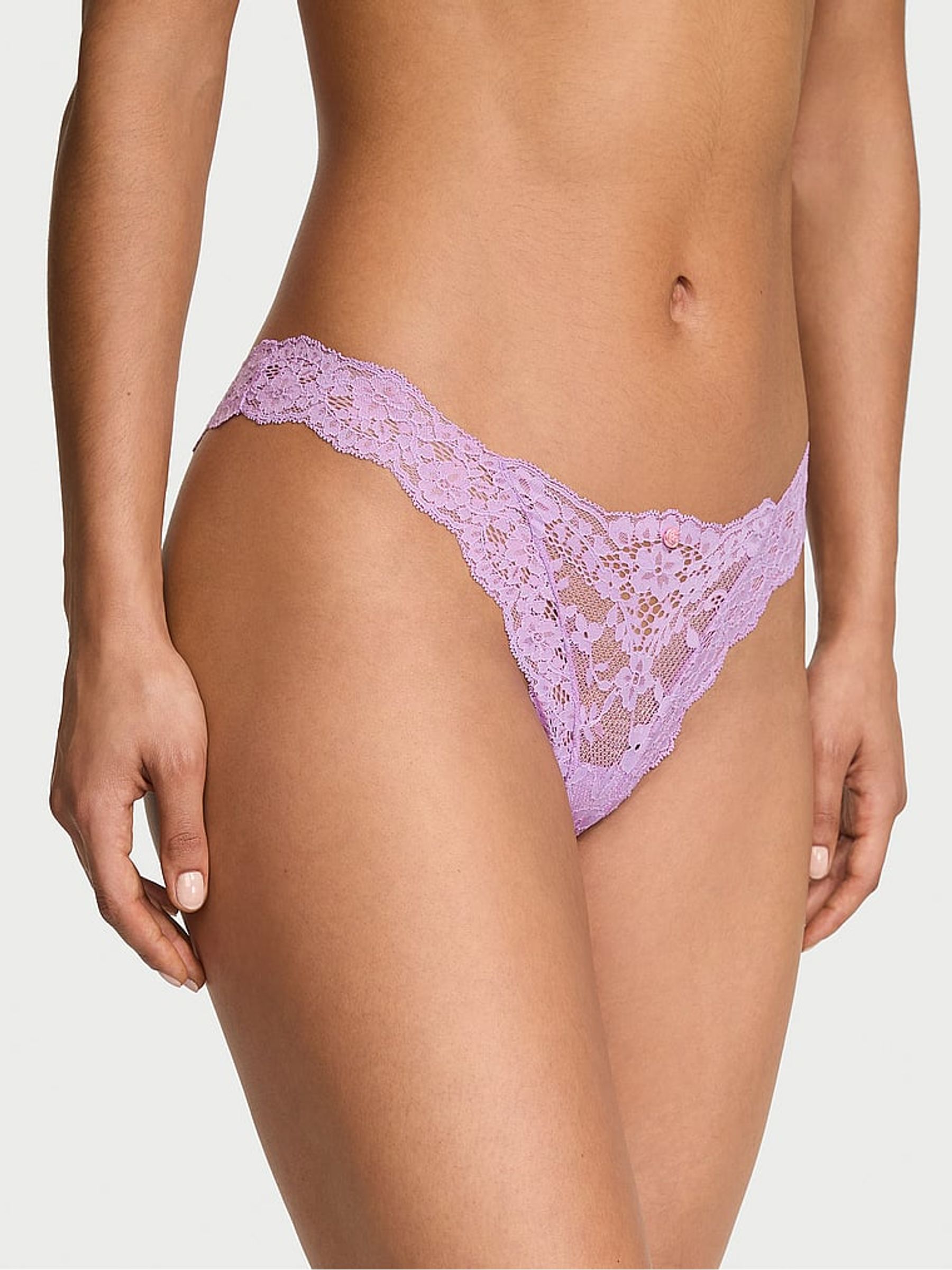 Alluring Lilac Purple Brazilian Lace Knickers - Image 1 of 2