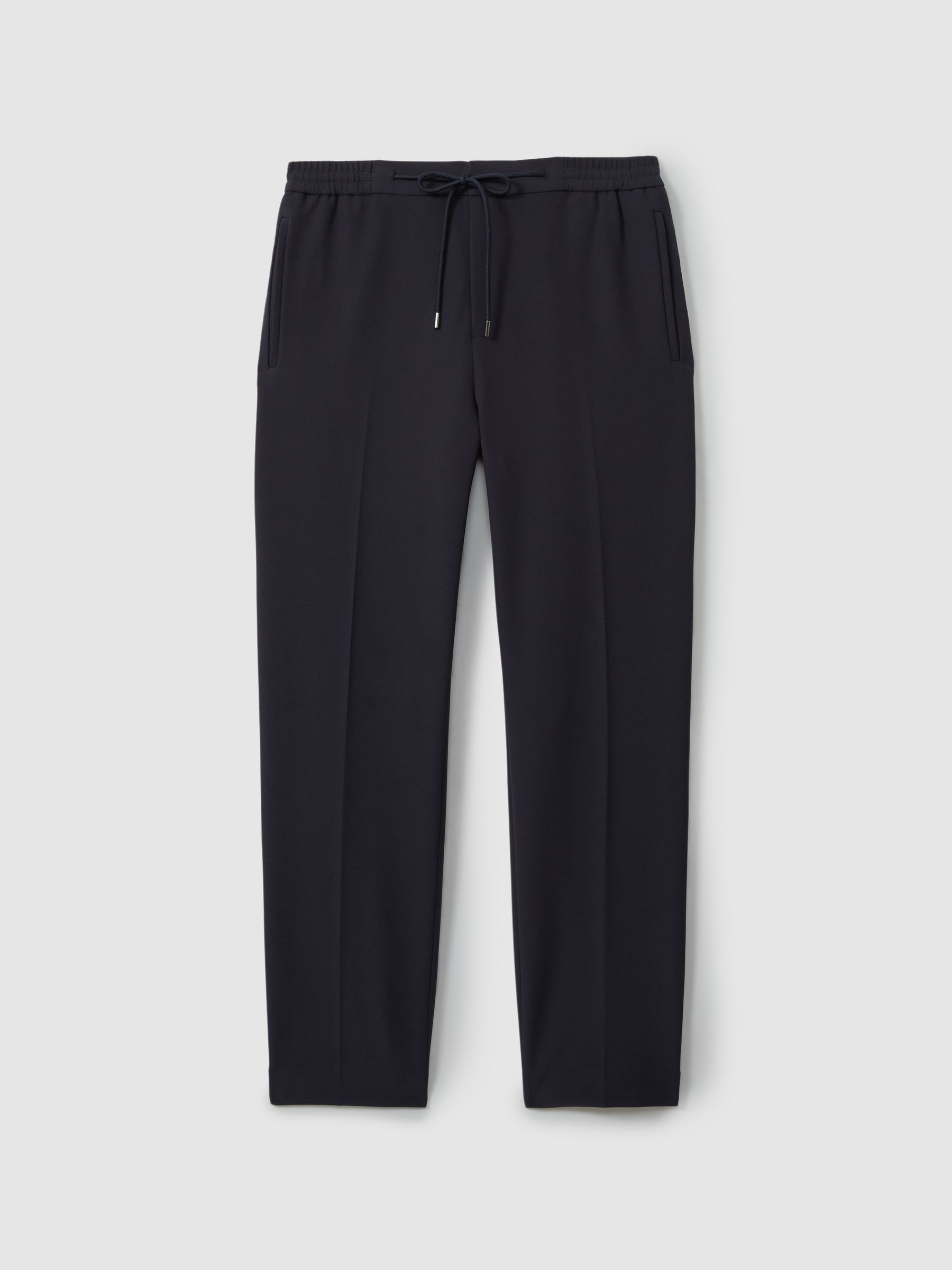 Relaxed Contrast Pipe Detail Trousers in Navy/Ivory Stripe - Image 2 of 5