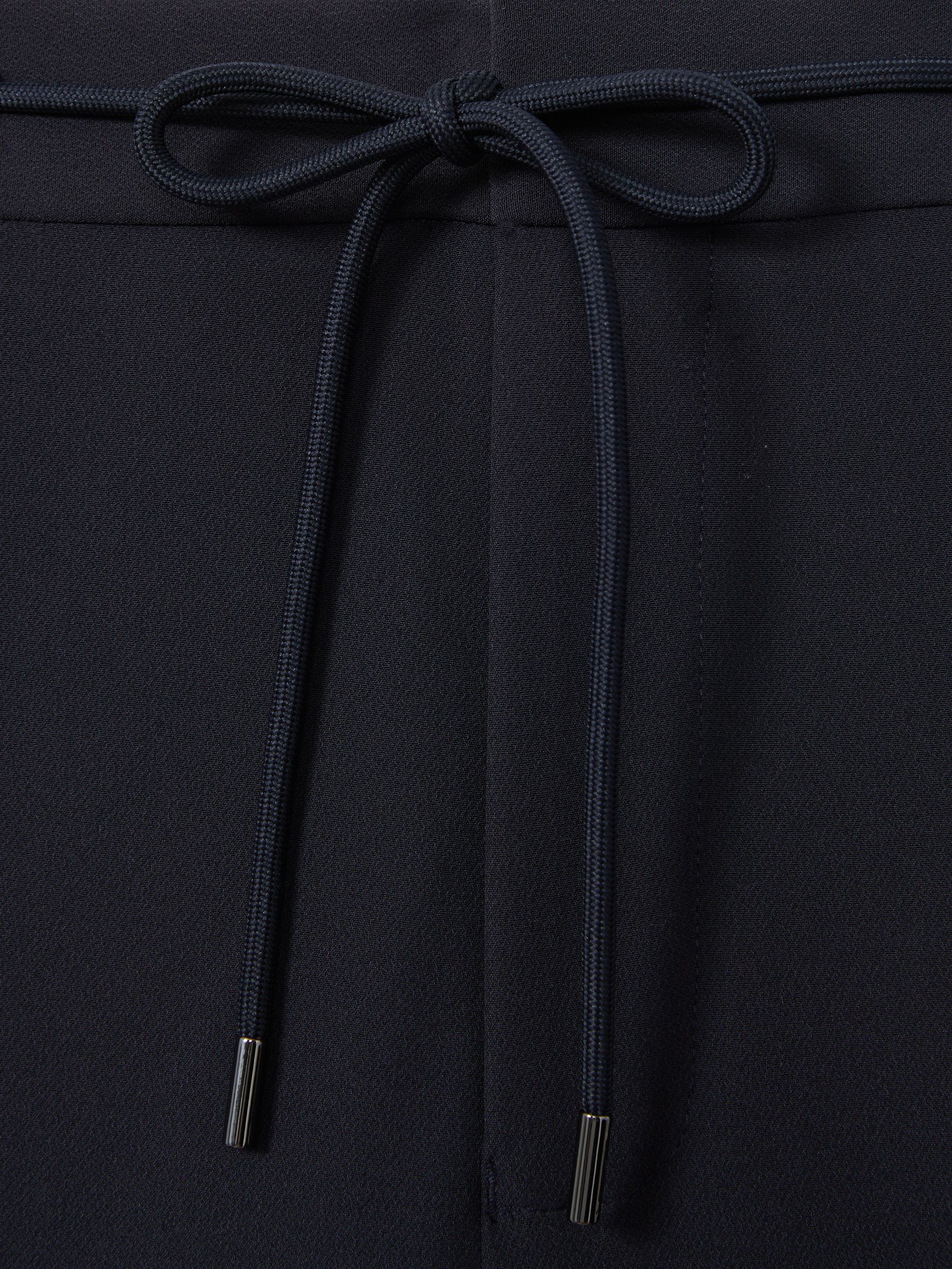 Relaxed Contrast Pipe Detail Trousers in Navy/Ivory Stripe - Image 5 of 5