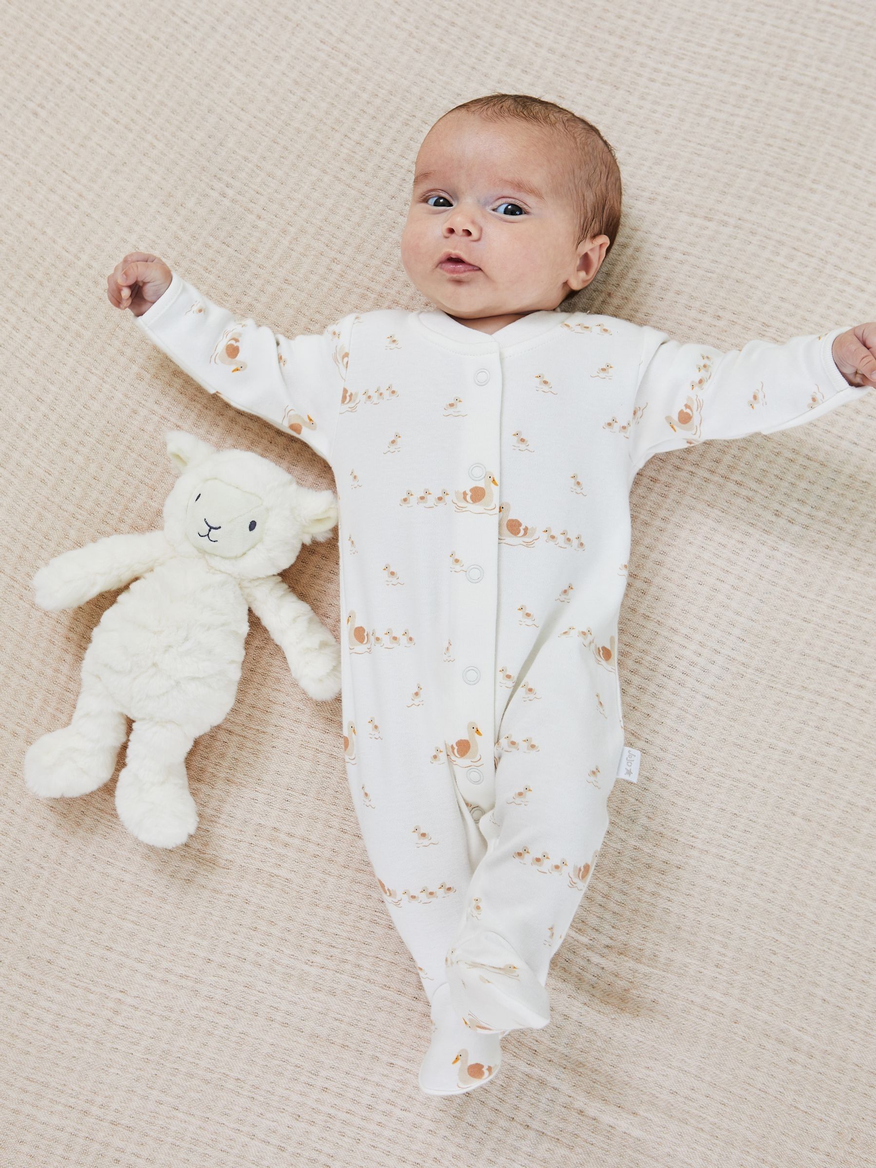 White Duck Print Sleepsuit - Image 1 of 4