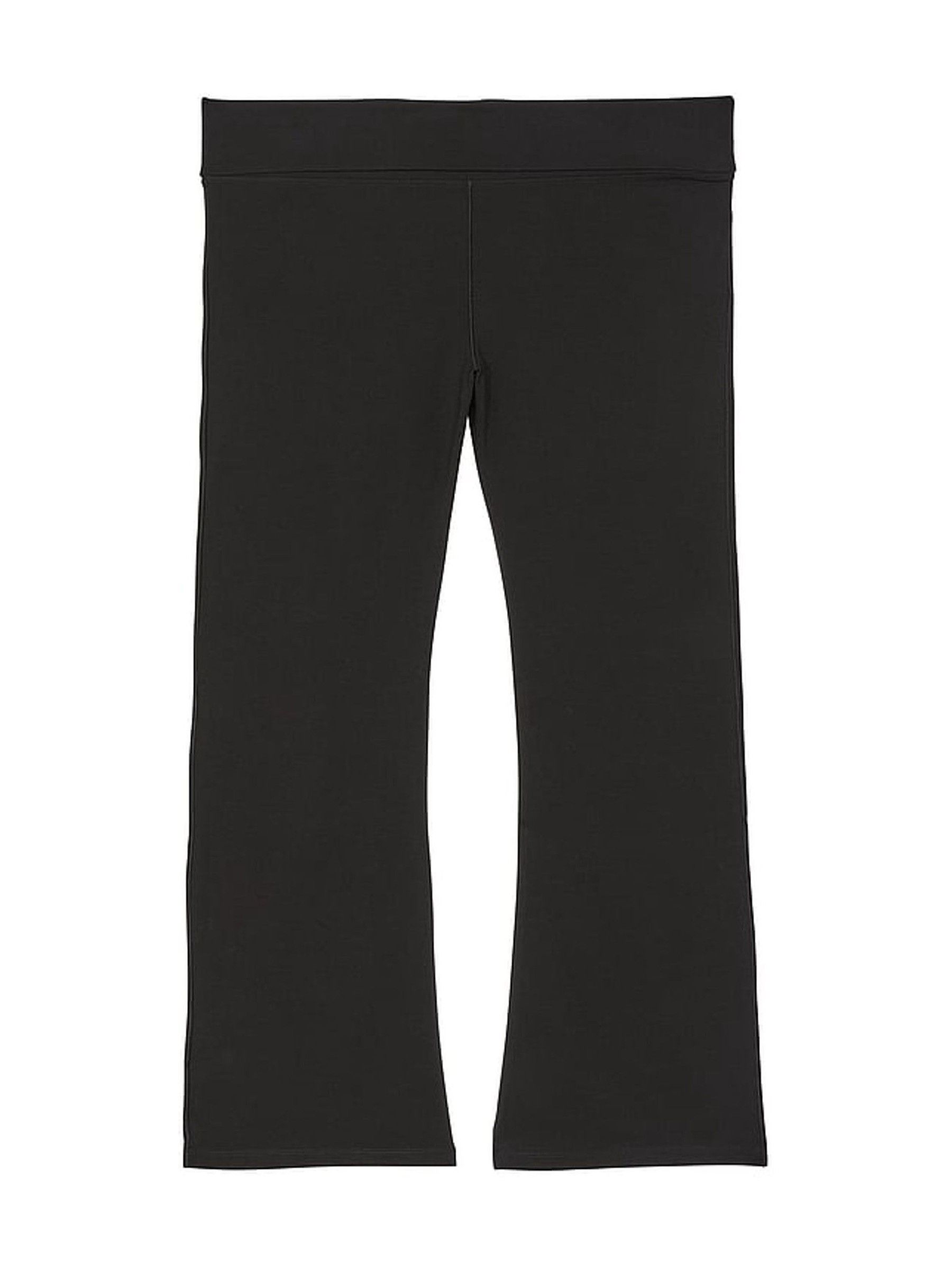 Black Shine Diamante Cotton Foldover Flare Leggings - Image 3 of 3