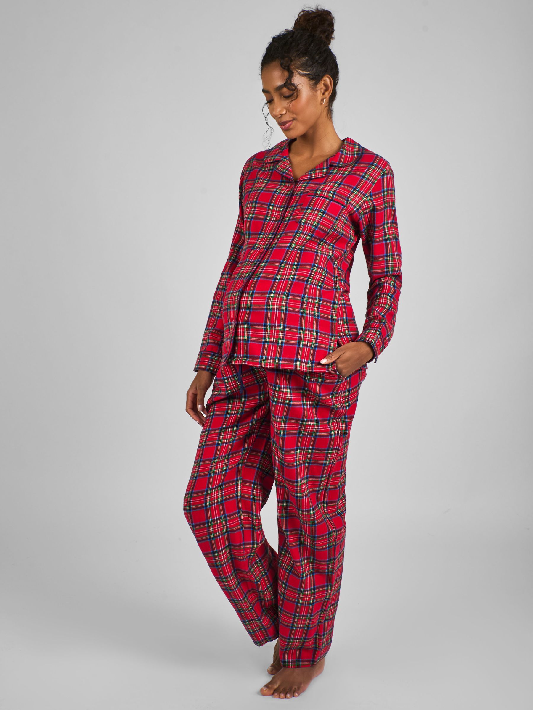 Red Maternity Check Woven Pyjamas Set - Image 2 of 4