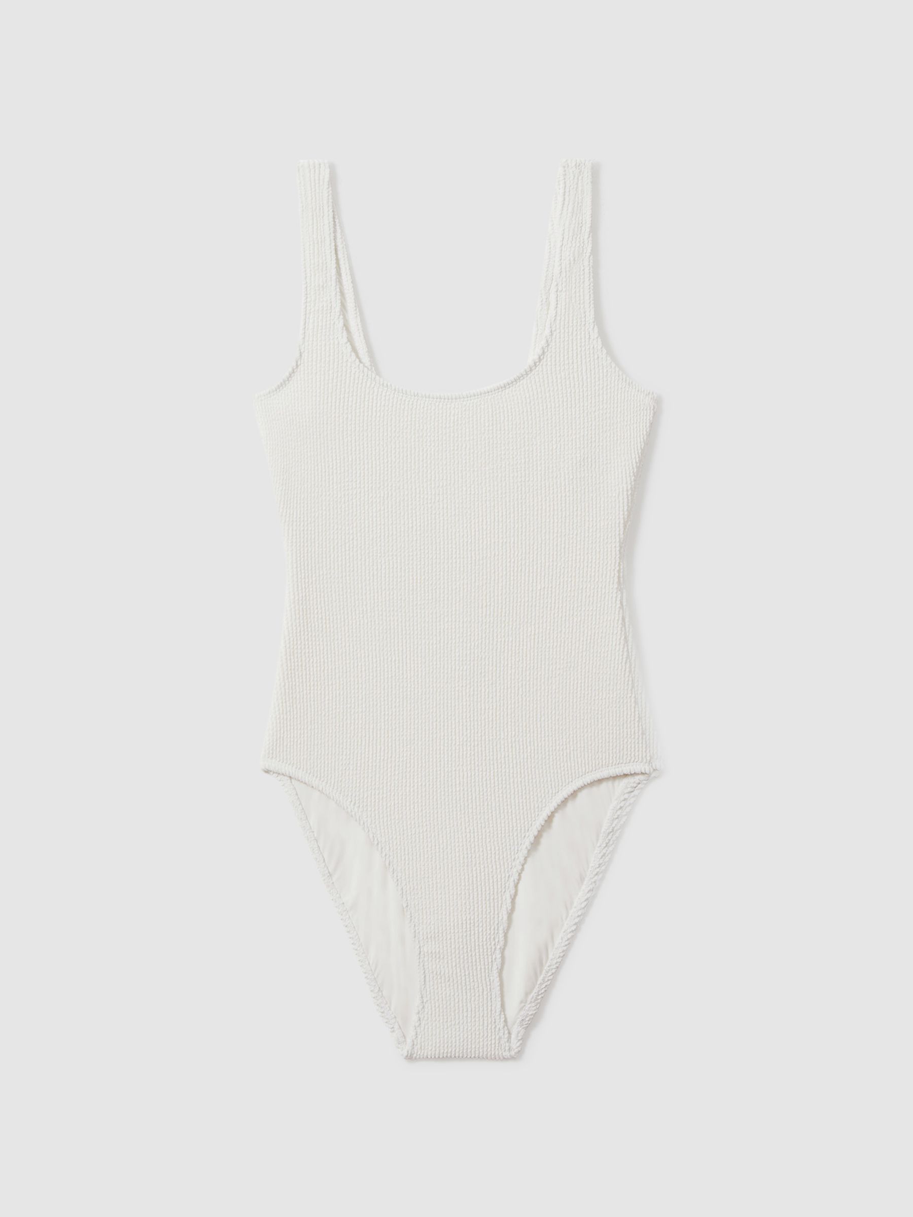 Good American Always Fits Textured Swimsuit in Cloud White - Image 2 of 5