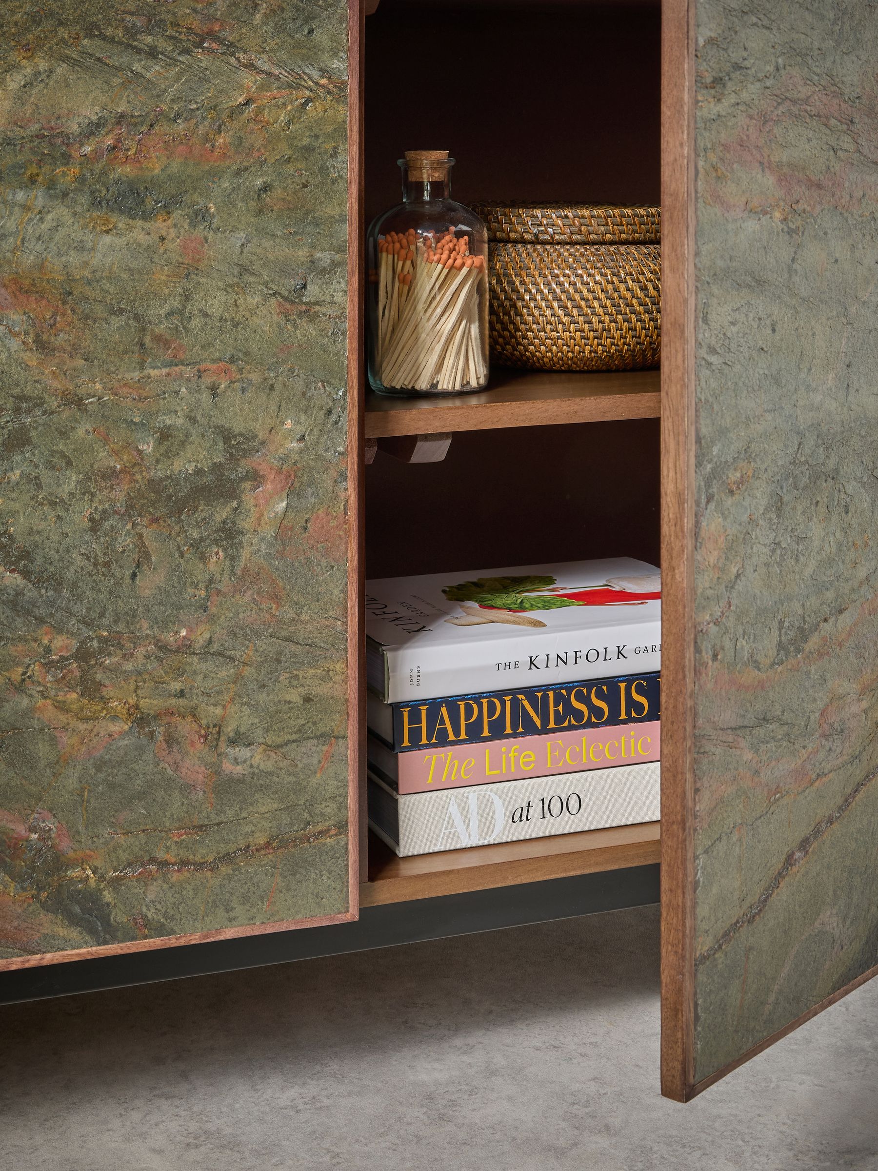 Dilan Small Sideboard in Mango Wood Stone Veneer - Image 4 of 6
