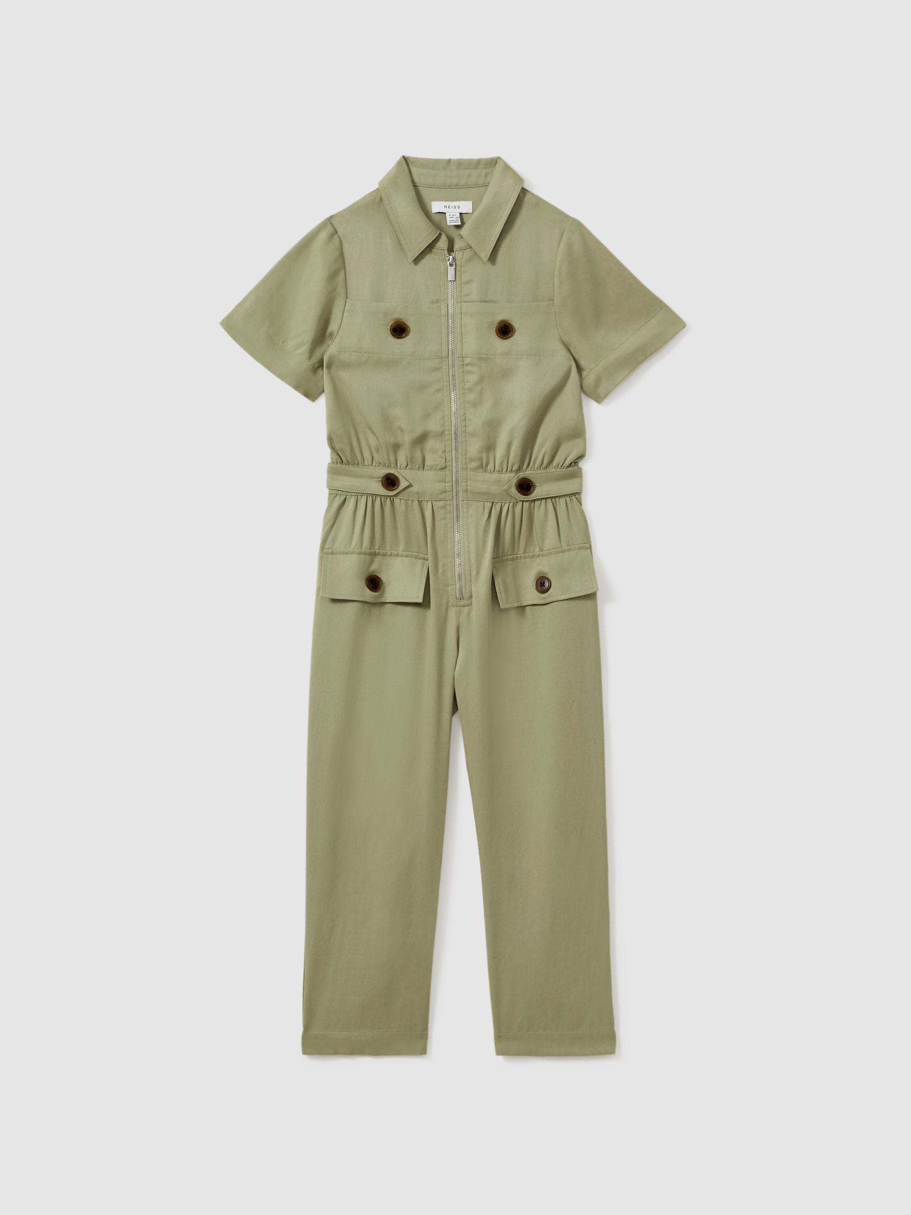 4-9 yrs Utility Style Jumpsuit in Khaki - Image 2 of 4 4-9 yrs Utility Style Jumpsuit in Khaki - Image 2 of 4