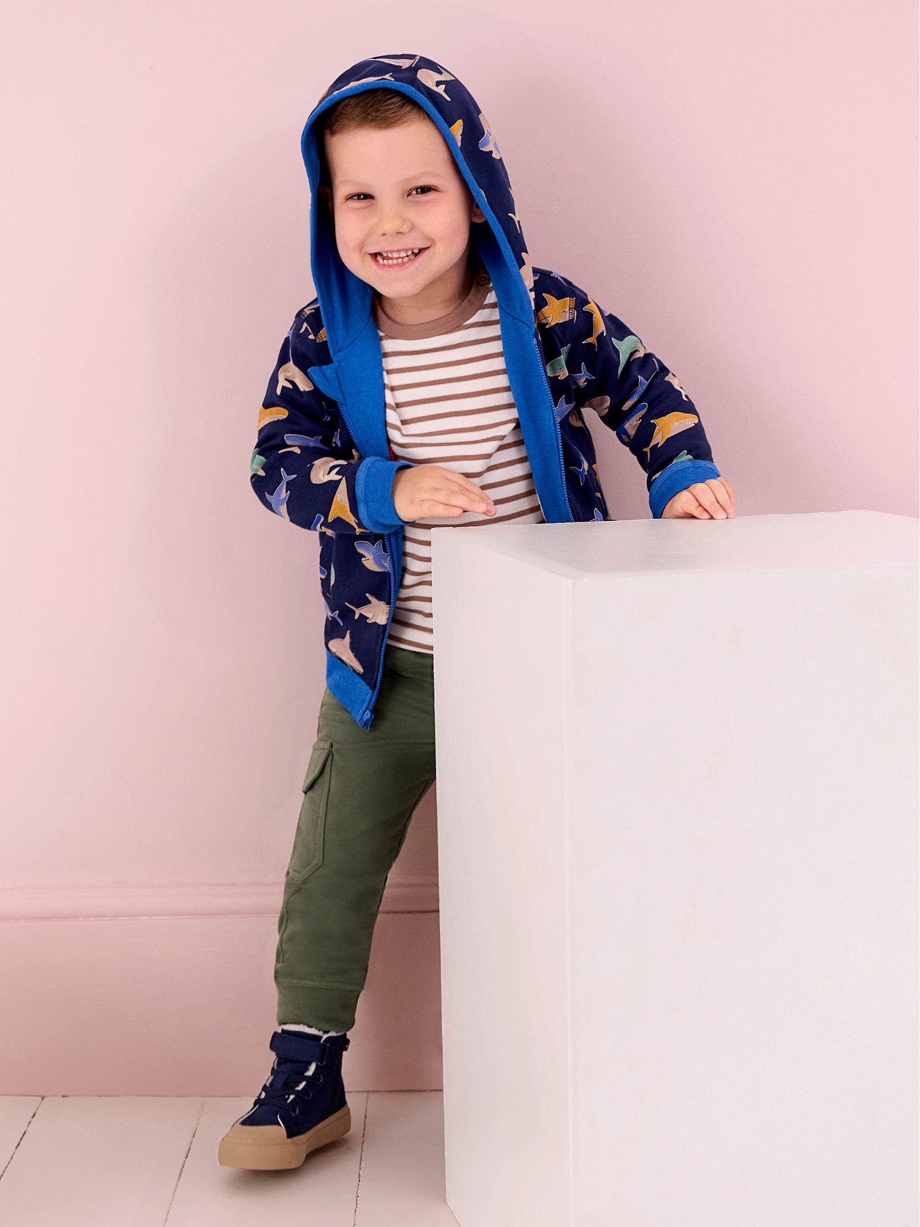 Blue Shark Appliqué Reversible Hoodie - Image 10 of 10