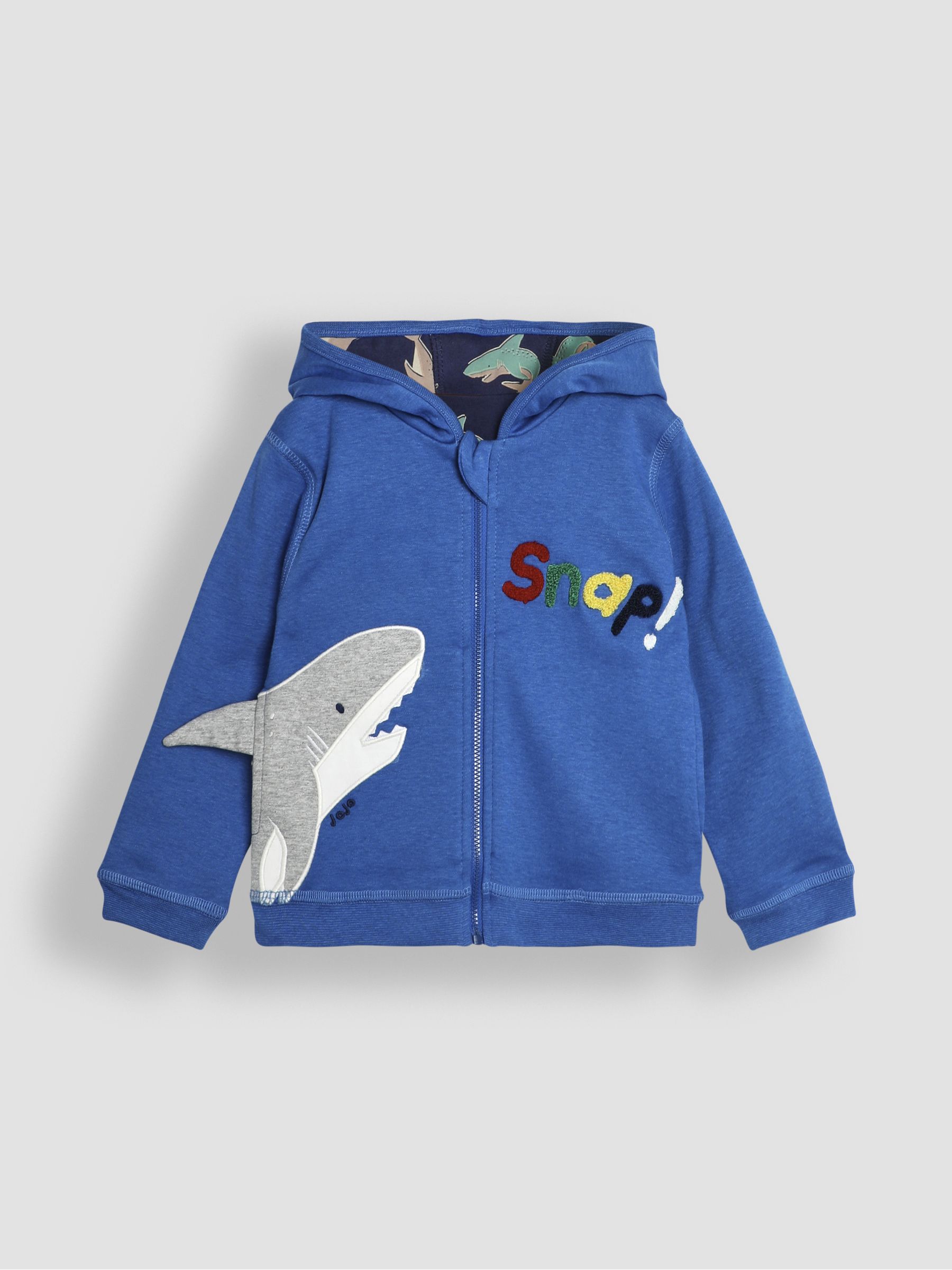 Blue Shark Appliqué Reversible Hoodie - Image 2 of 10
