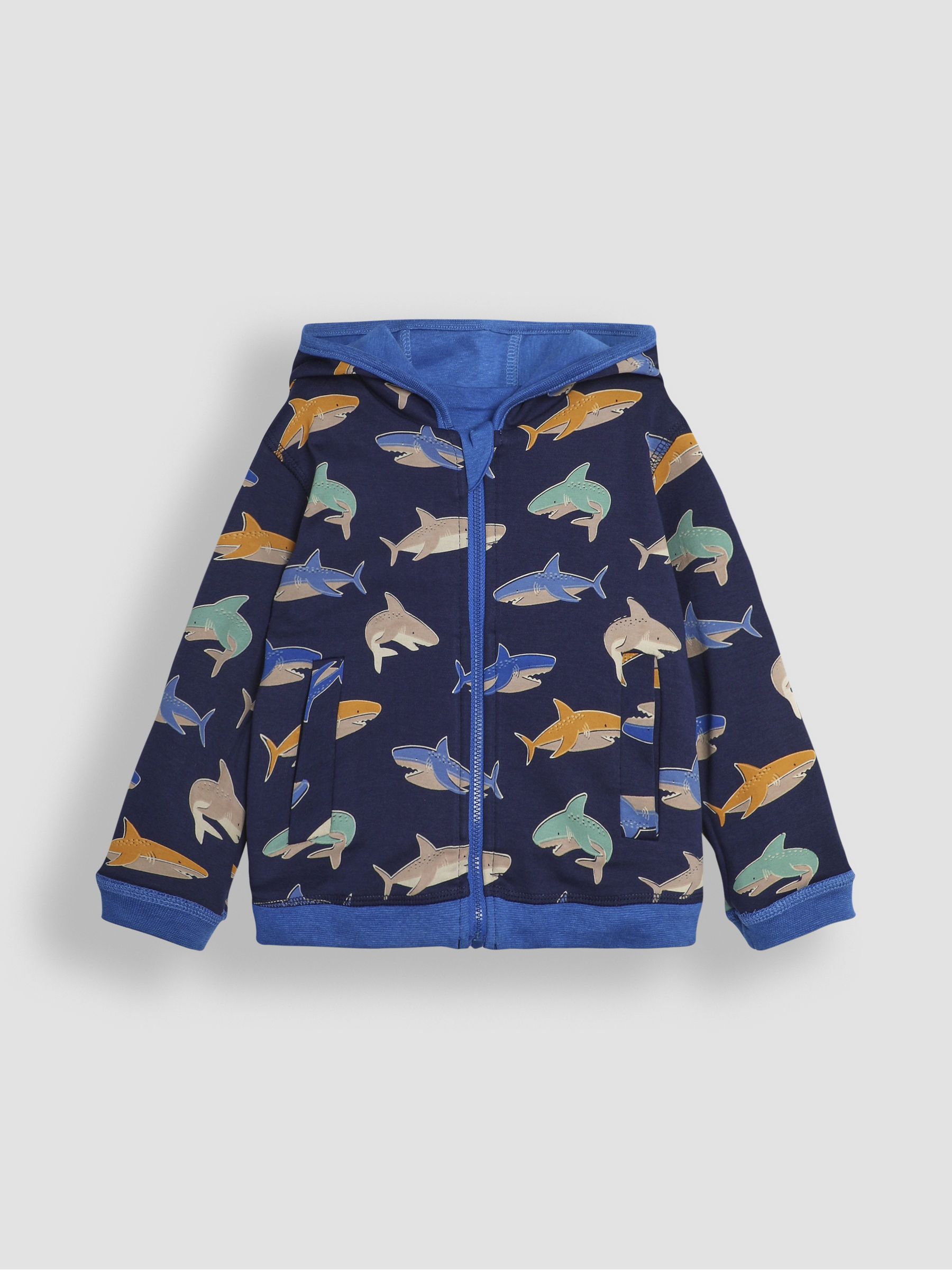Blue Shark Appliqué Reversible Hoodie - Image 4 of 10