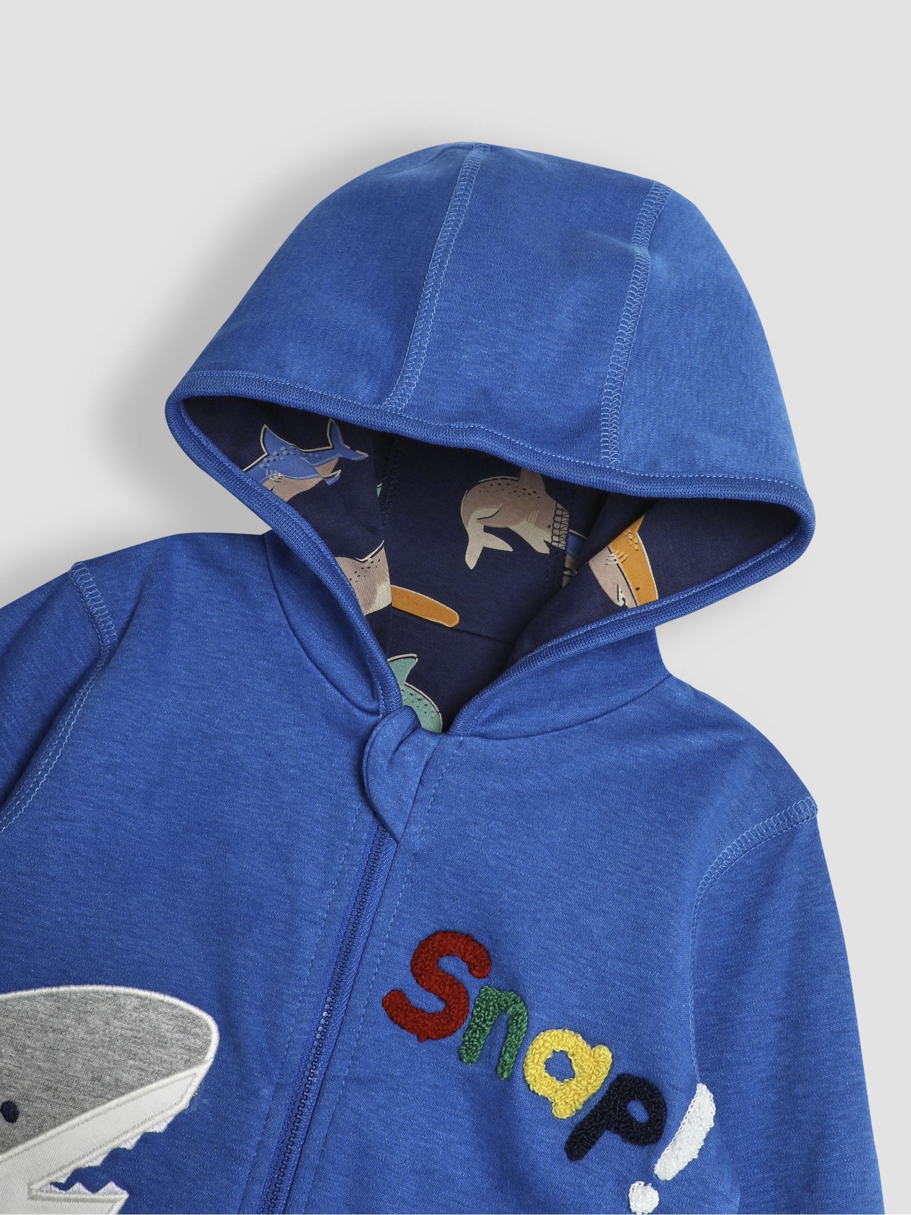 Blue Shark Appliqué Reversible Hoodie - Image 6 of 10