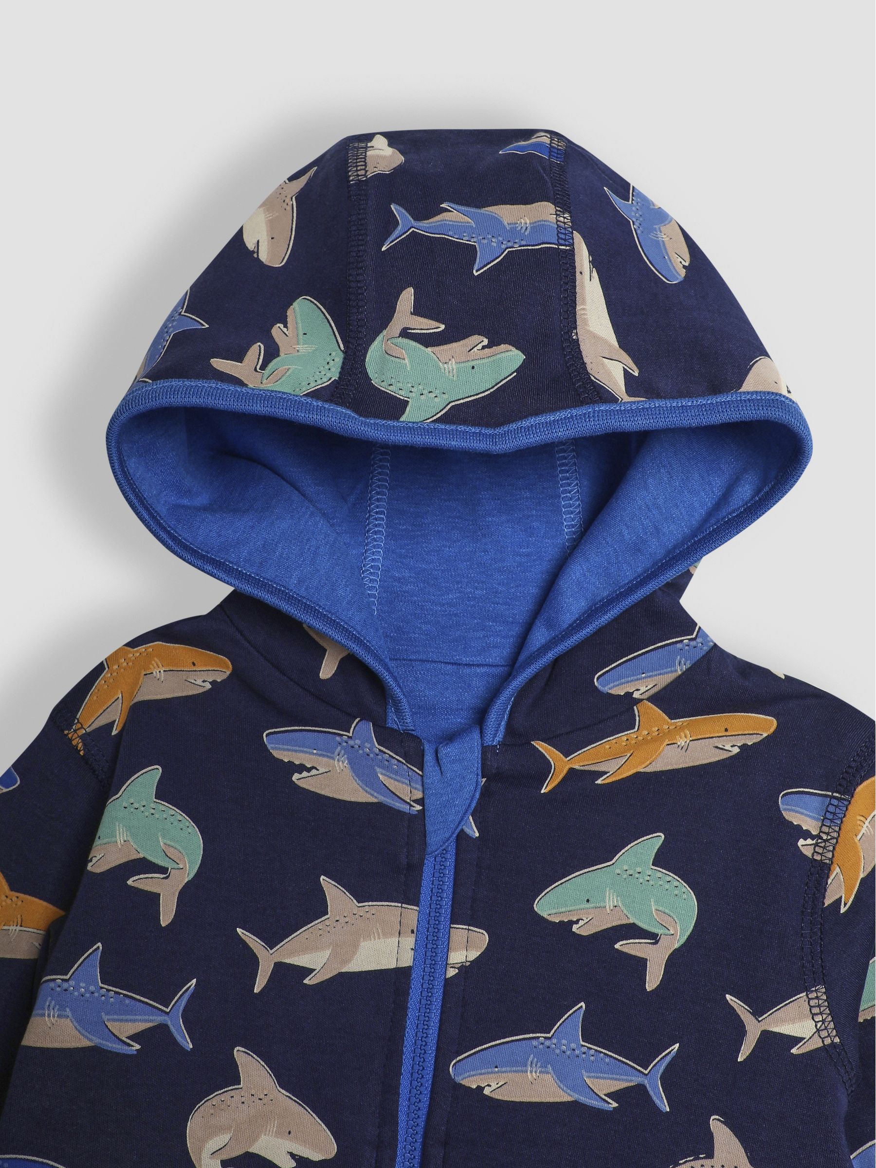 Blue Shark Appliqué Reversible Hoodie - Image 7 of 10