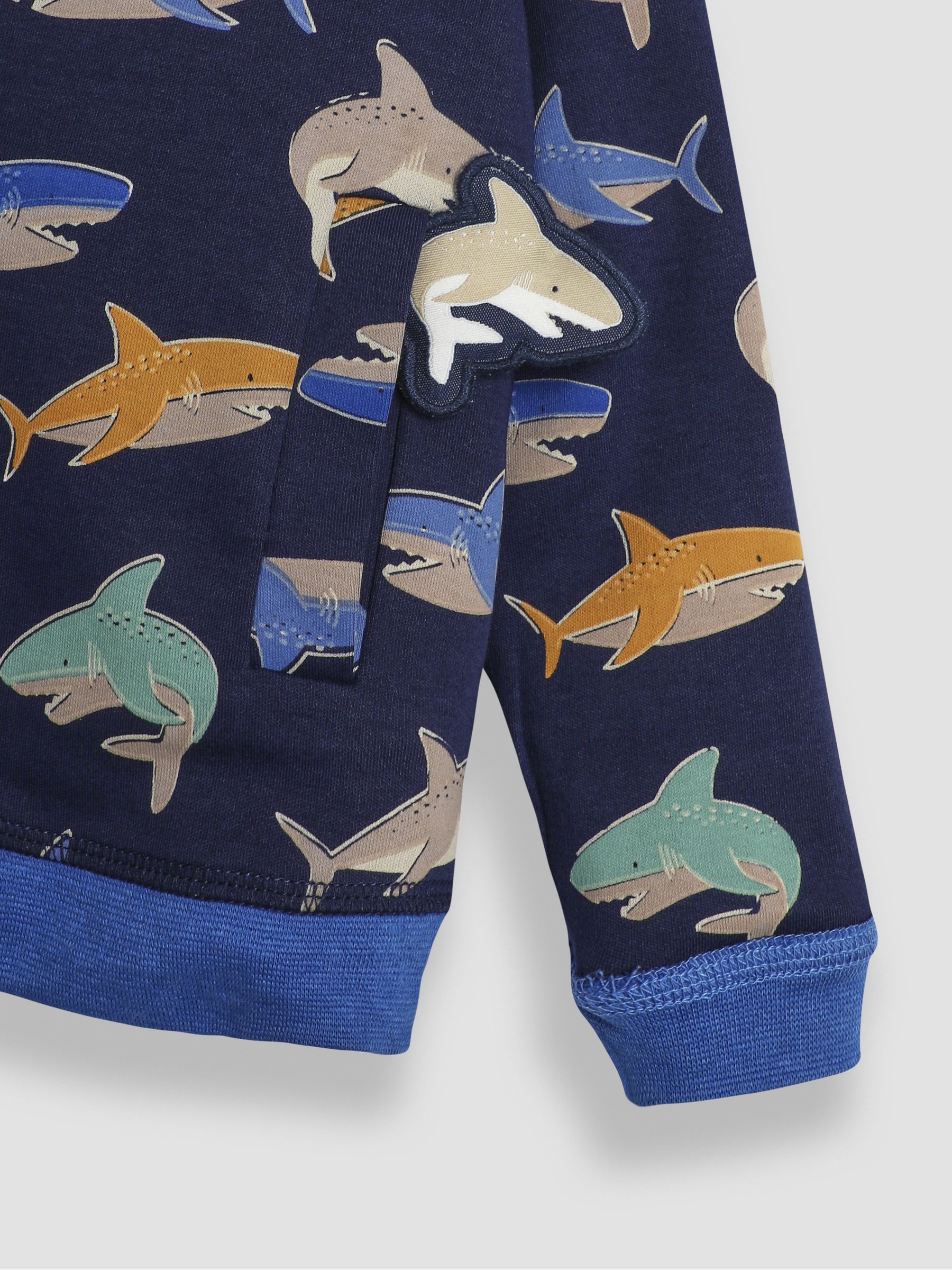 Blue Shark Appliqué Reversible Hoodie - Image 8 of 10