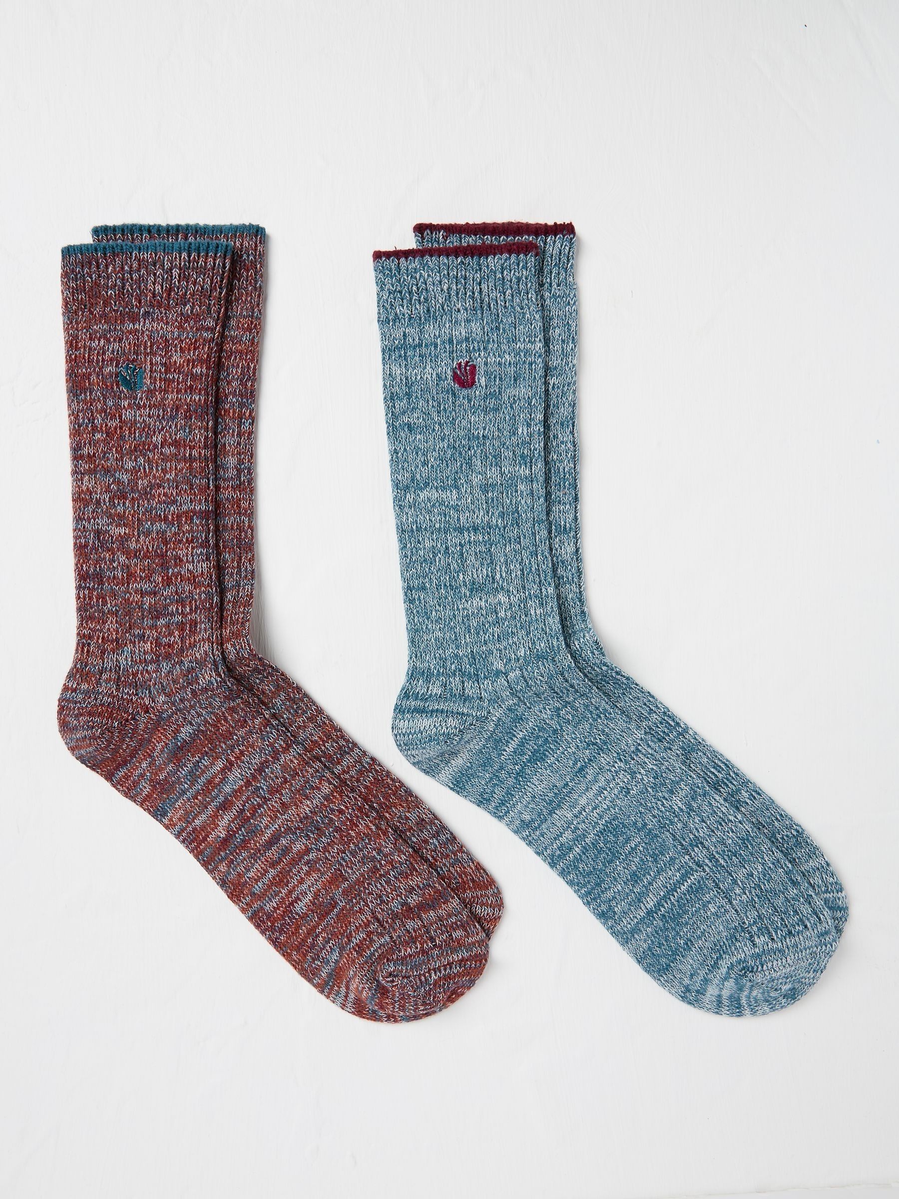 Teal Blue Nathan Socks 2 Pack - Image 1 of 2
